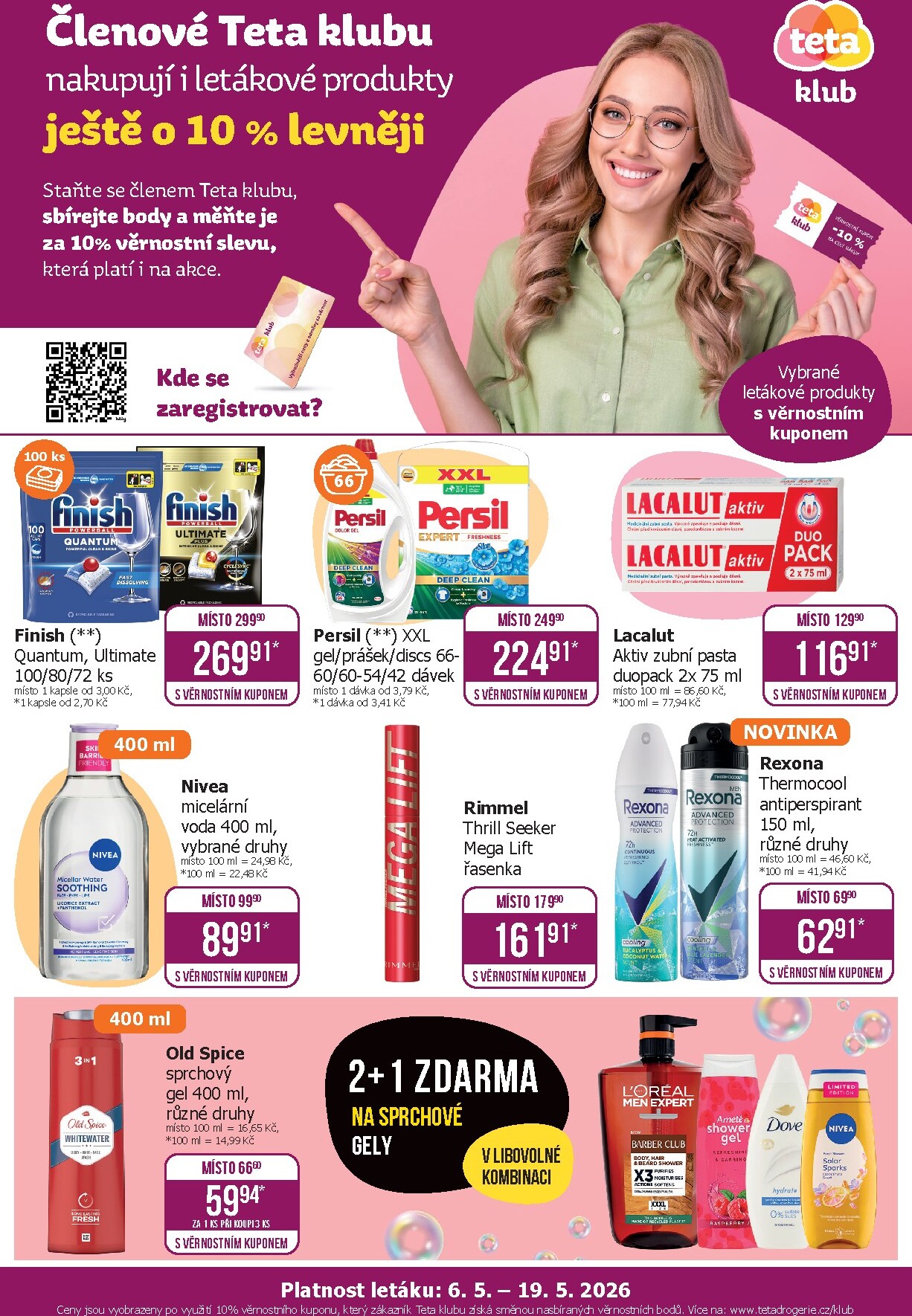 Budoucí Teta drogerie - Klub leták platný od středy 06.05.2026 do úterý 19.05.2026