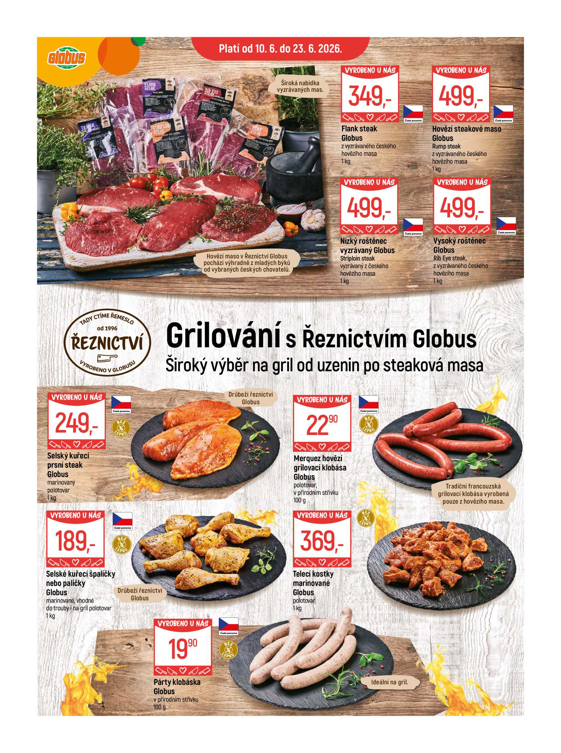 Aktuální Globus - Grilovací akce leták platný od středy 10.06.2026 do úterý 23.06.2026