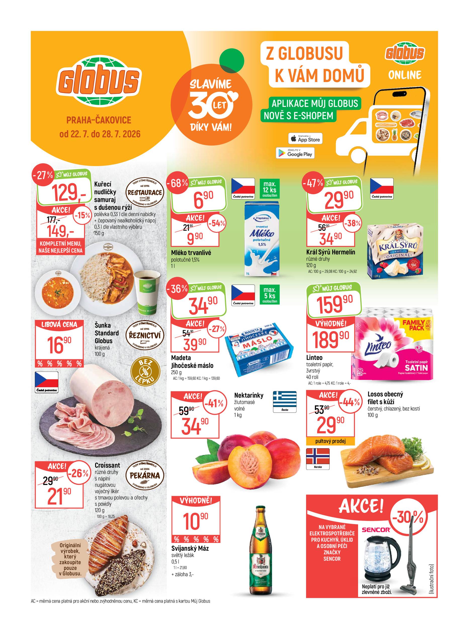 Globus - 30 LET leták na příští týden od úterý 21.07.2026 do úterý 28.07.2026