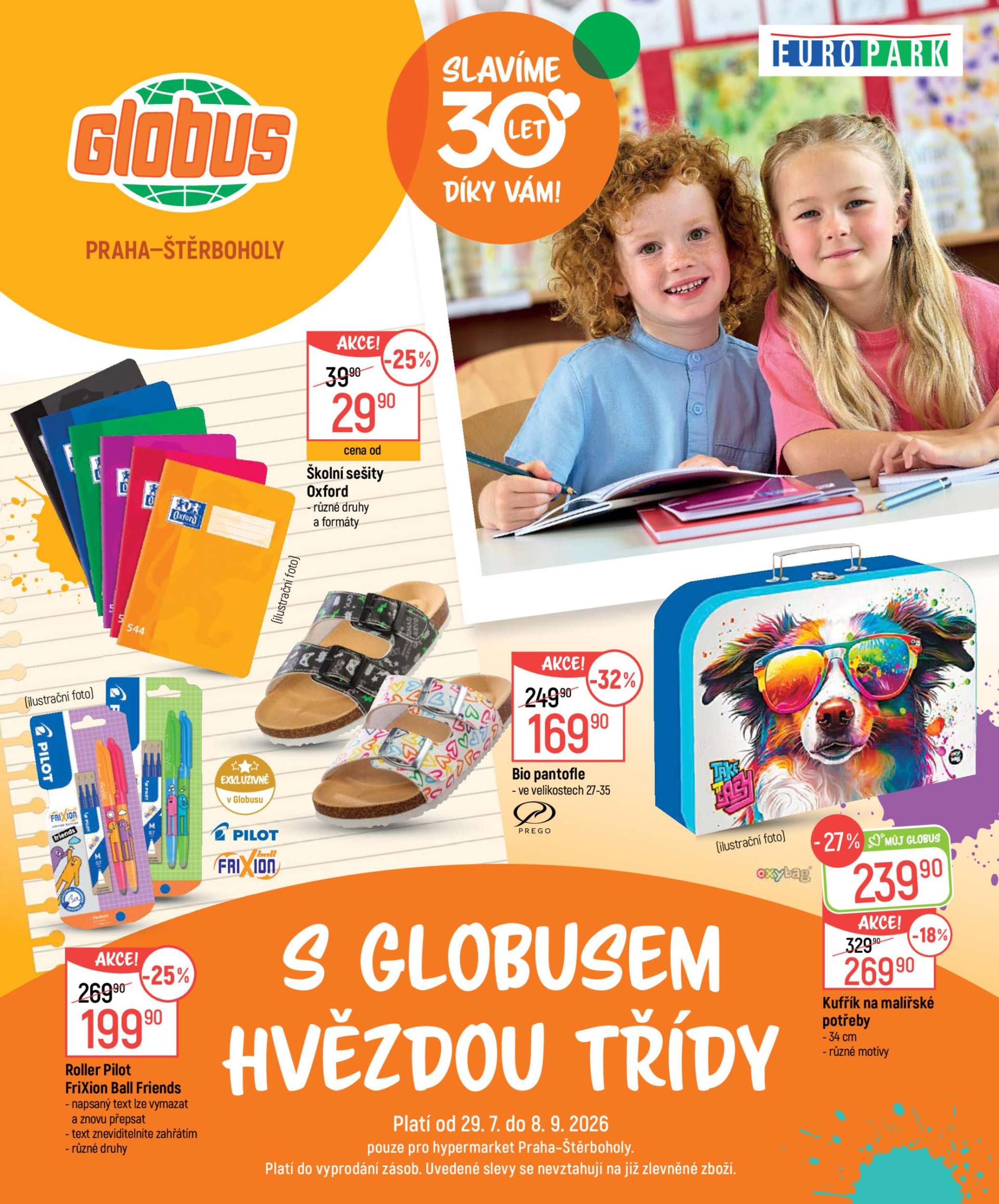 Globus Praha - Štěrboholy - Škola leták na příští týden od úterý 28.07.2026 do úterý 08.09.2026