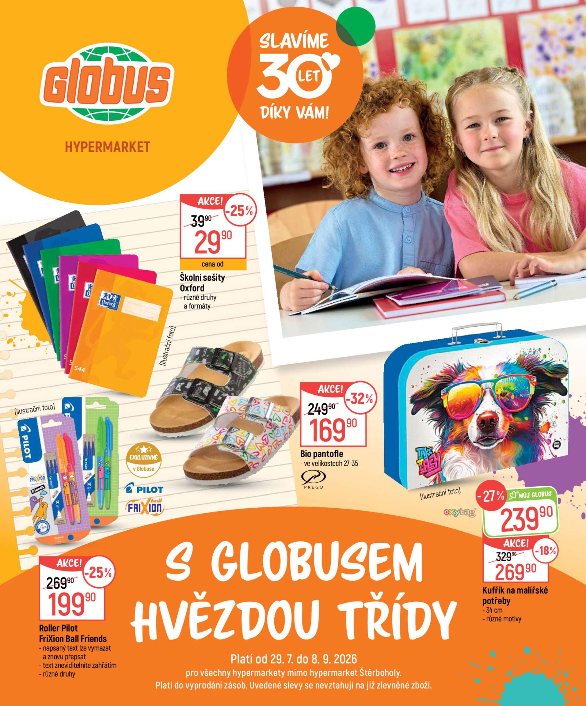 Globus - Škola leták na příští týden od středy 29.07.2026 do úterý 08.09.2026