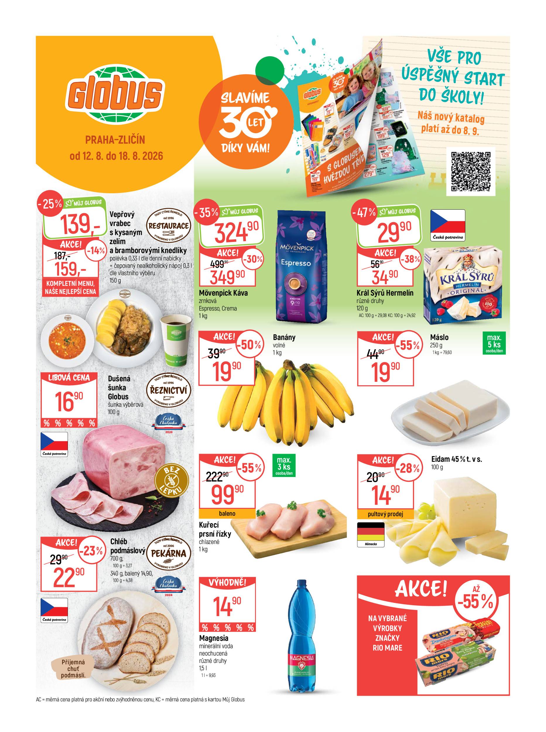 Globus - Praha–Zličín leták na příští týden od středy 12.08.2026 do úterý 18.08.2026