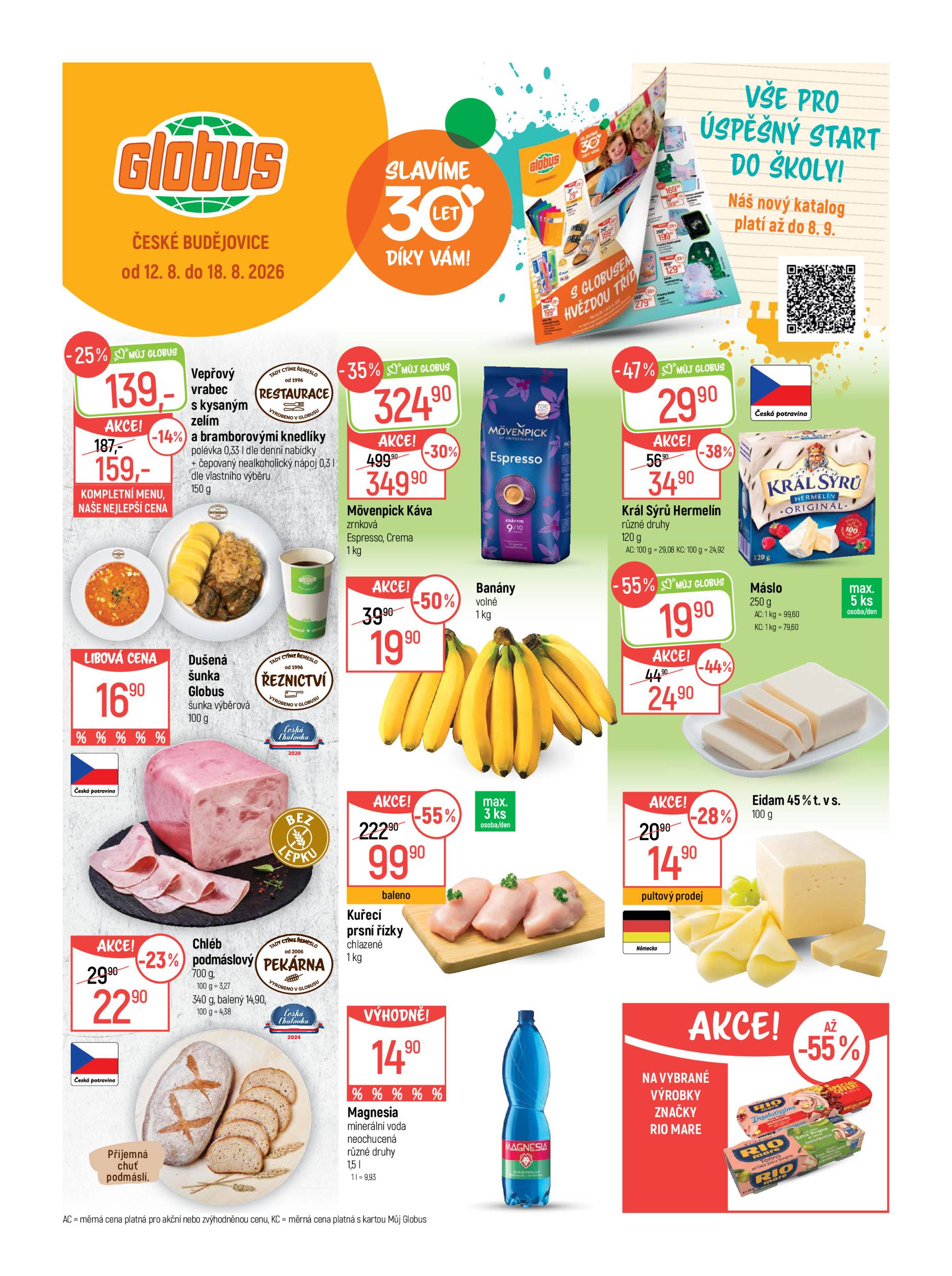 Globus - České Budějovice leták na příští týden od středy 12.08.2026 do úterý 18.08.2026