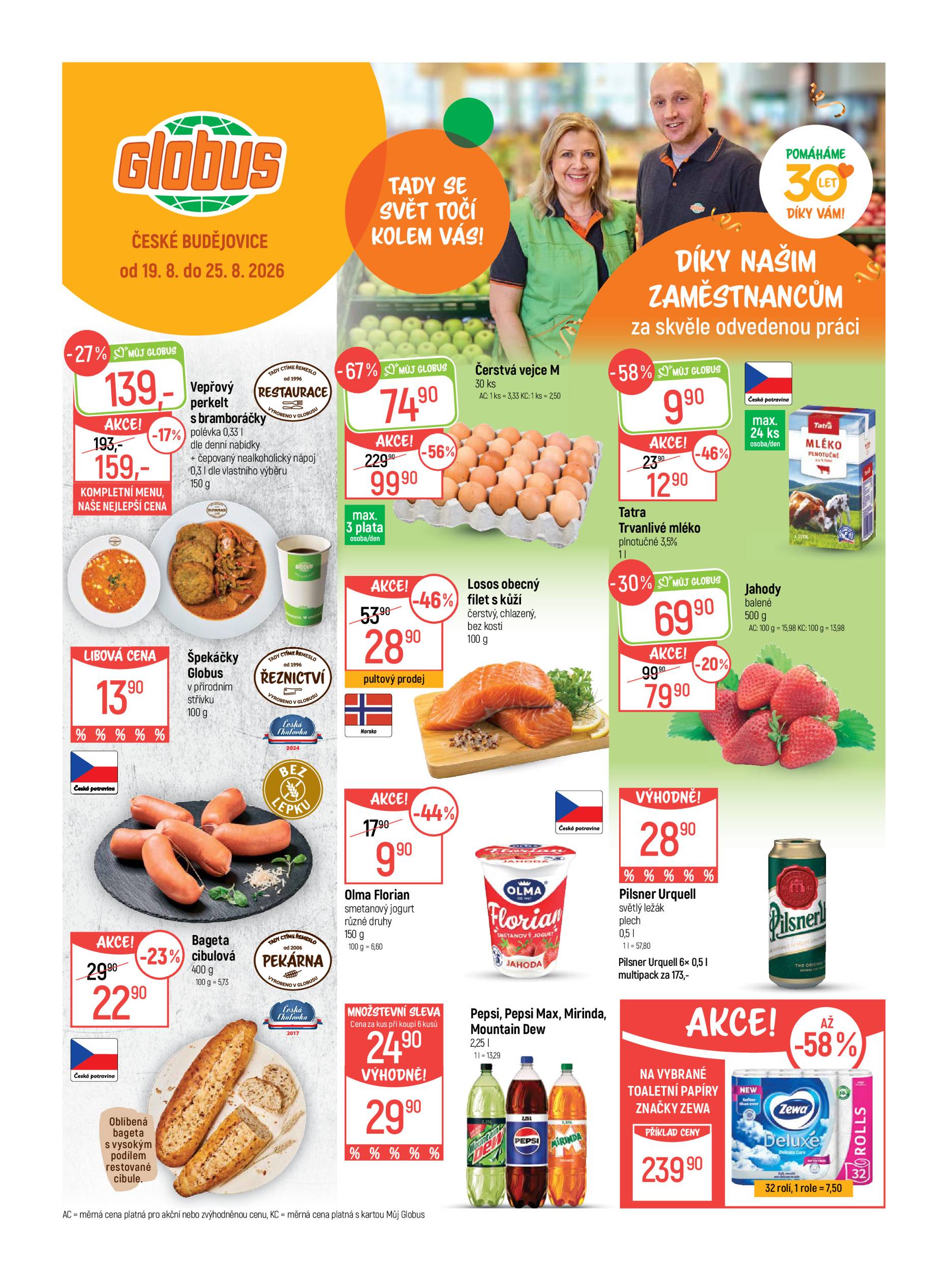Globus - České Budějovice leták na příští týden od středy 19.08.2026 do úterý 25.08.2026