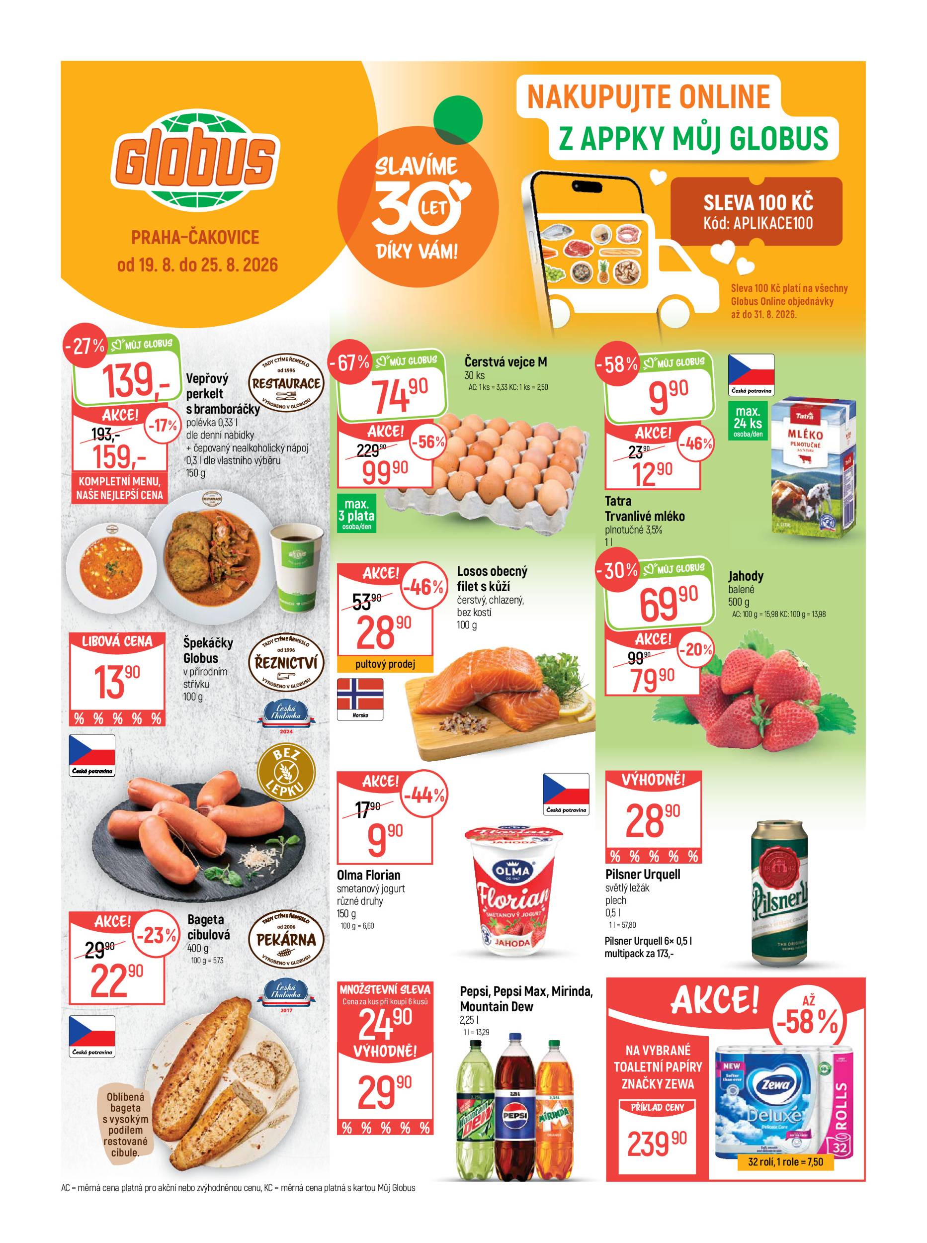 Globus - Praha-Čakovice leták na příští týden od středy 19.08.2026 do úterý 25.08.2026