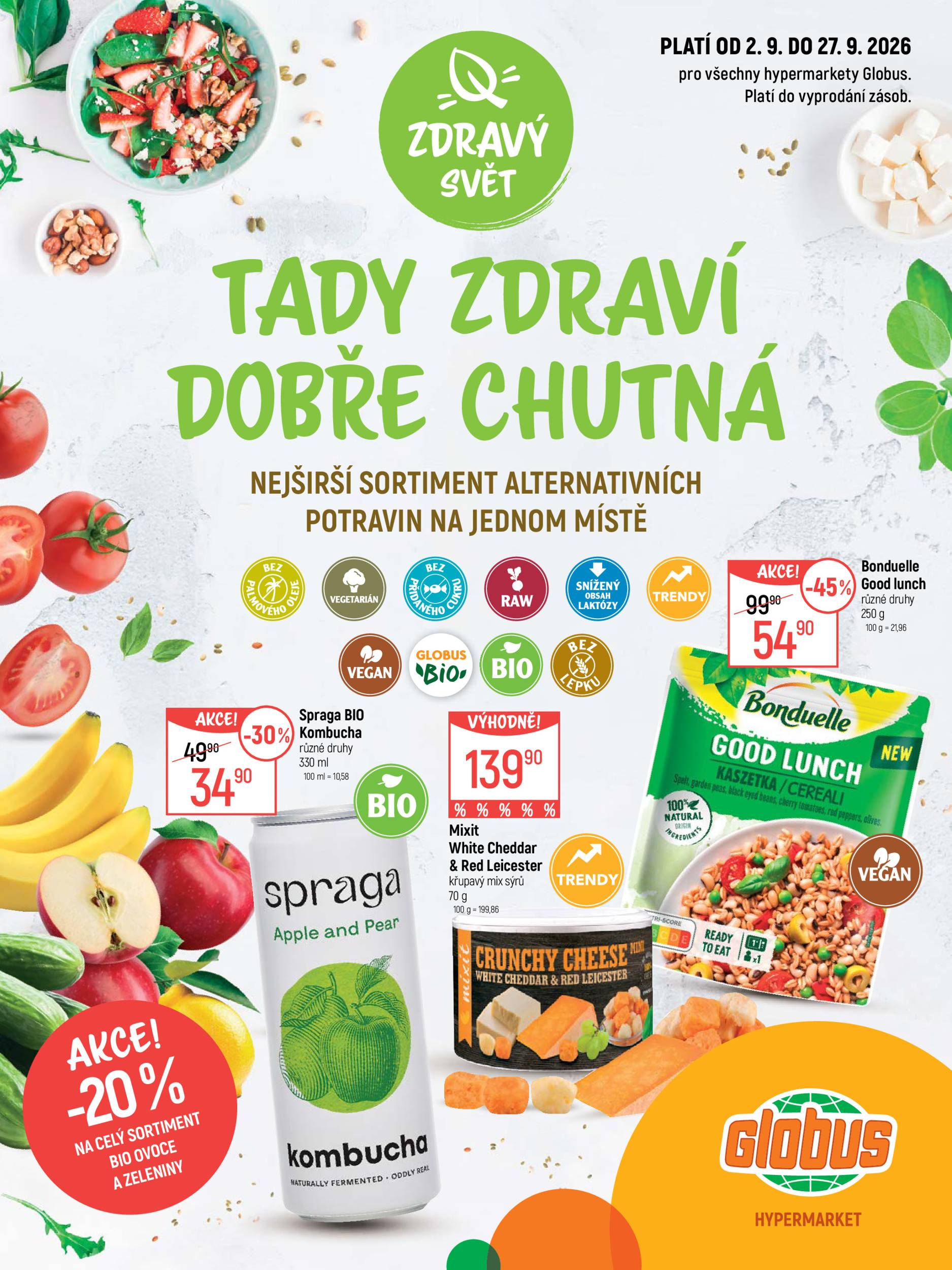 Globus - Zdravý svět leták na příští týden od středy 02.09.2026 do neděle 27.09.2026