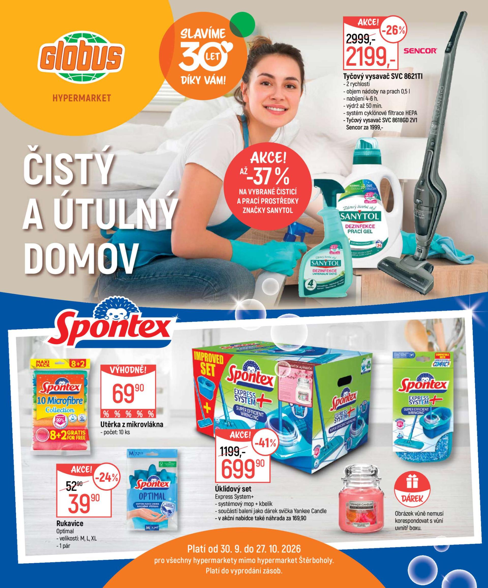 Globus - Čistý a útulný domov leták na příští týden od středy 30.09.2026 do úterý 27.10.2026