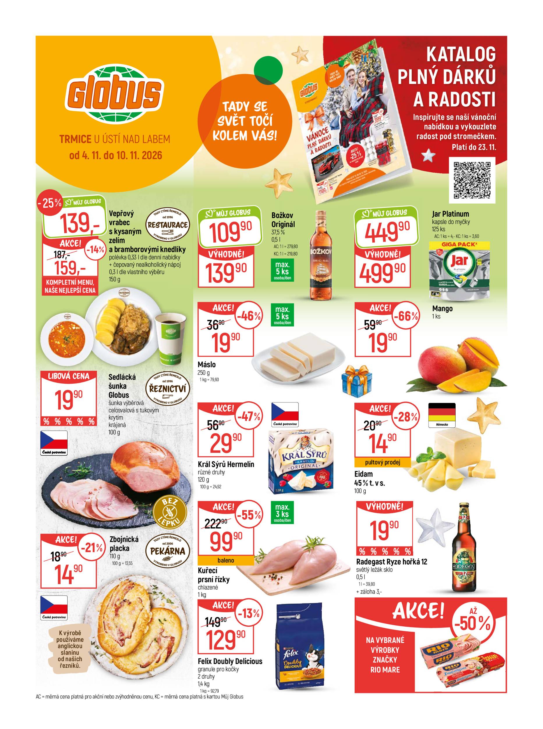 Globus Trmice leták na příští týden od středy 04.11.2026 do úterý 10.11.2026