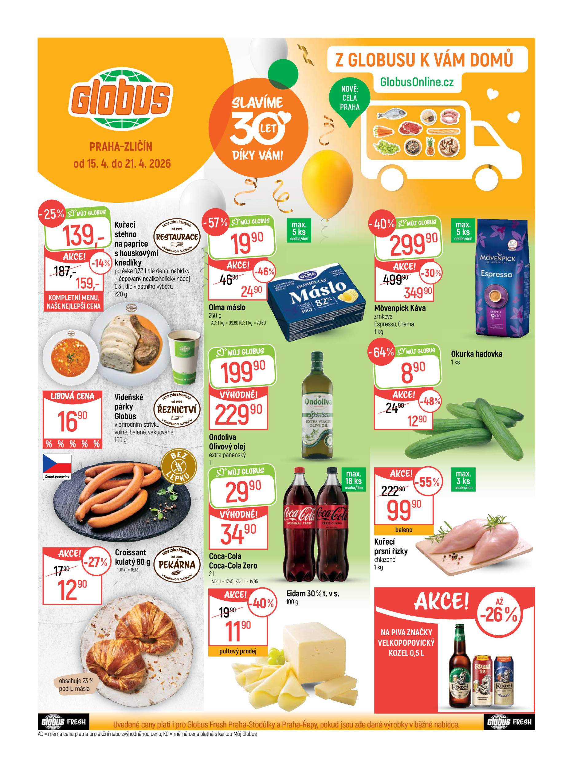 Globus - Praha - Zličín leták na příští týden od středy 15.04.2026 do úterý 21.04.2026