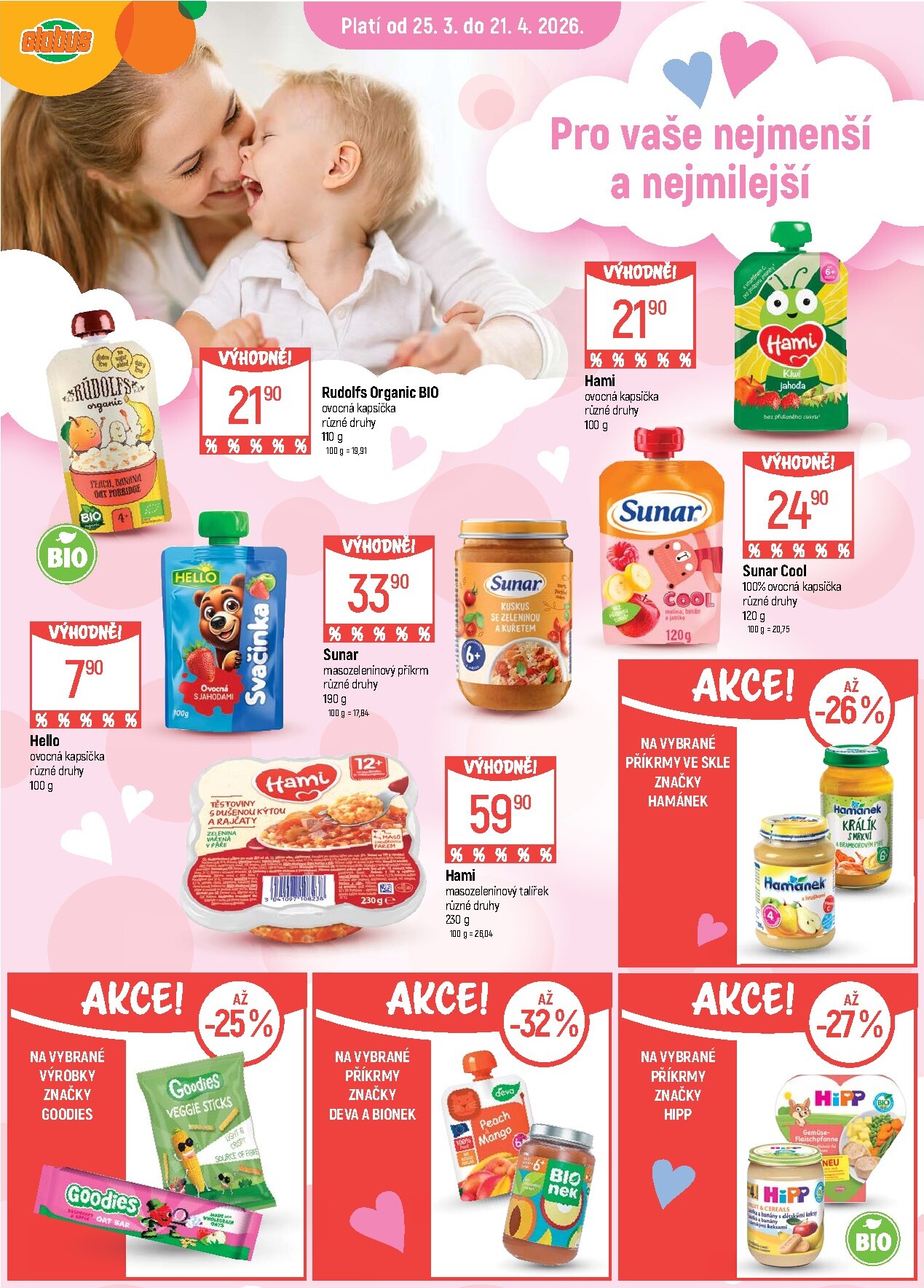 Aktuální Globus - Pro naše nejmenší leták platný od středy 25.03.2026 do úterý 21.04.2026