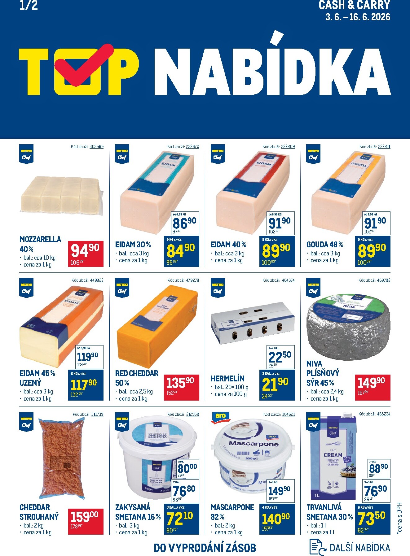 Aktuální Makro - TOP mléčné výrobky leták platný od středy 03.06.2026 do úterý 16.06.2026