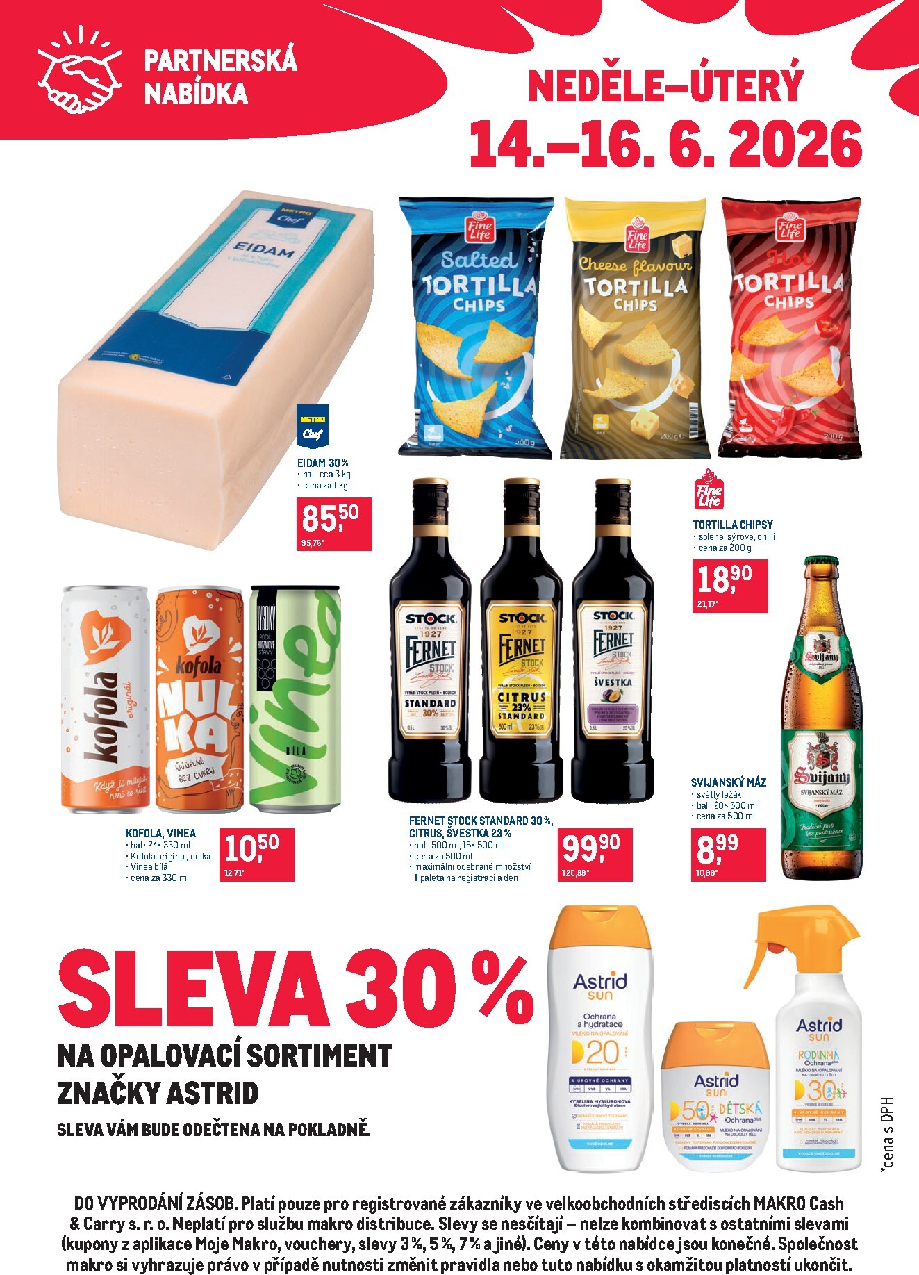 Makro - Partnerská nabídka leták na příští týden od neděle 14.06.2026 do úterý 16.06.2026