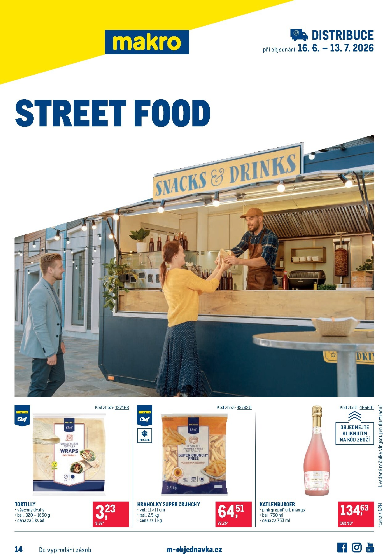 Budoucí Makro - Street Food Distribuce leták platný od úterý 16.06.2026 do pondělí 13.07.2026