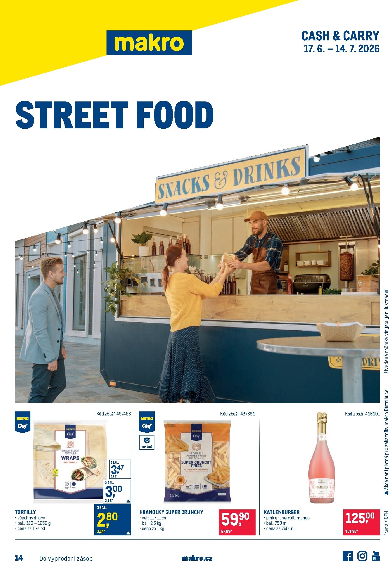 Budoucí Makro - Street Food leták platný od středy 17.06.2026 do úterý 14.07.2026