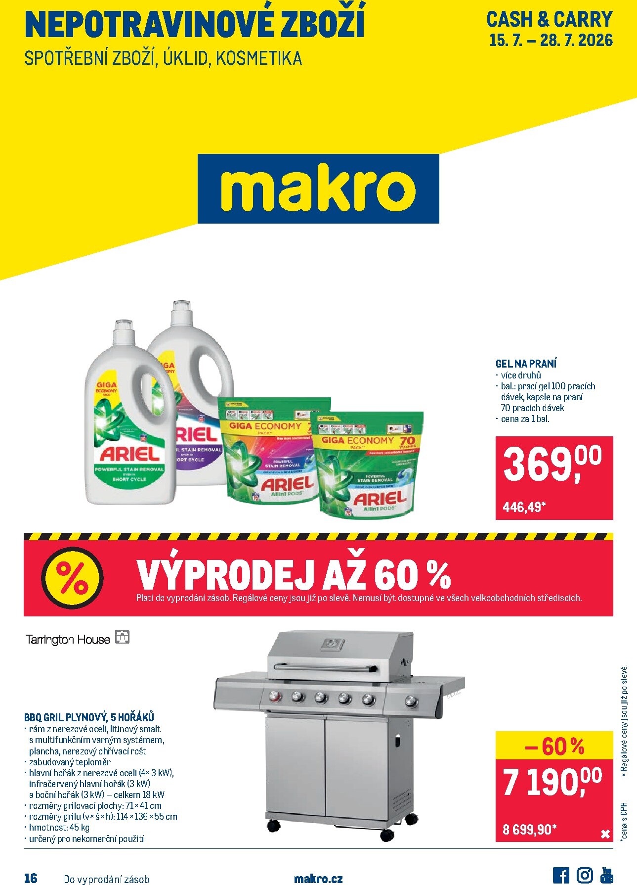 Budoucí Makro - Nepotravinové zboží leták platný od středy 15.07.2026 do úterý 28.07.2026