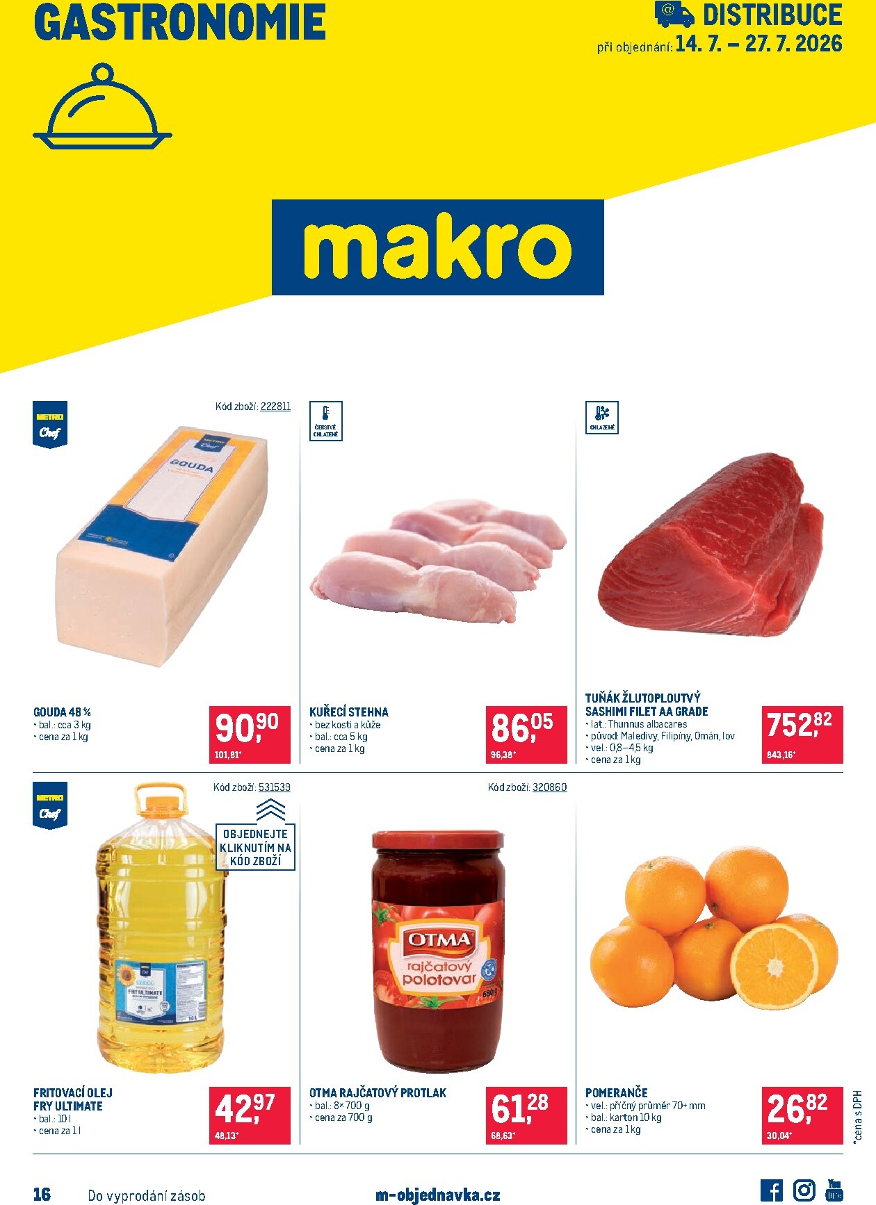 Aktuální Makro - Gastronomie - Distribuce leták platný od úterý 14.07.2026 do pondělí 27.07.2026
