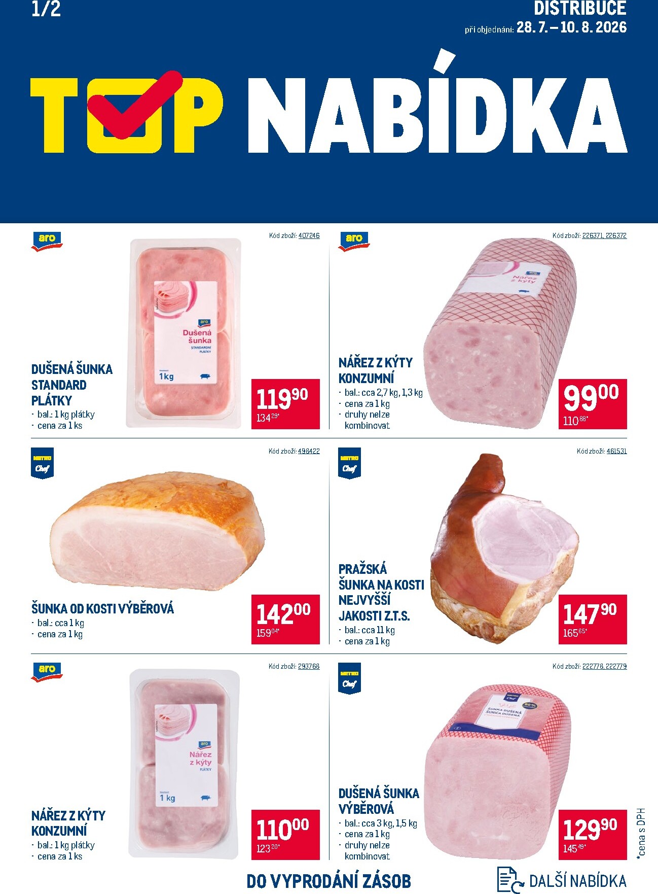 Aktuální Makro - TOP uzeniny - Distribuce leták platný od úterý 28.07.2026 do pondělí 10.08.2026
