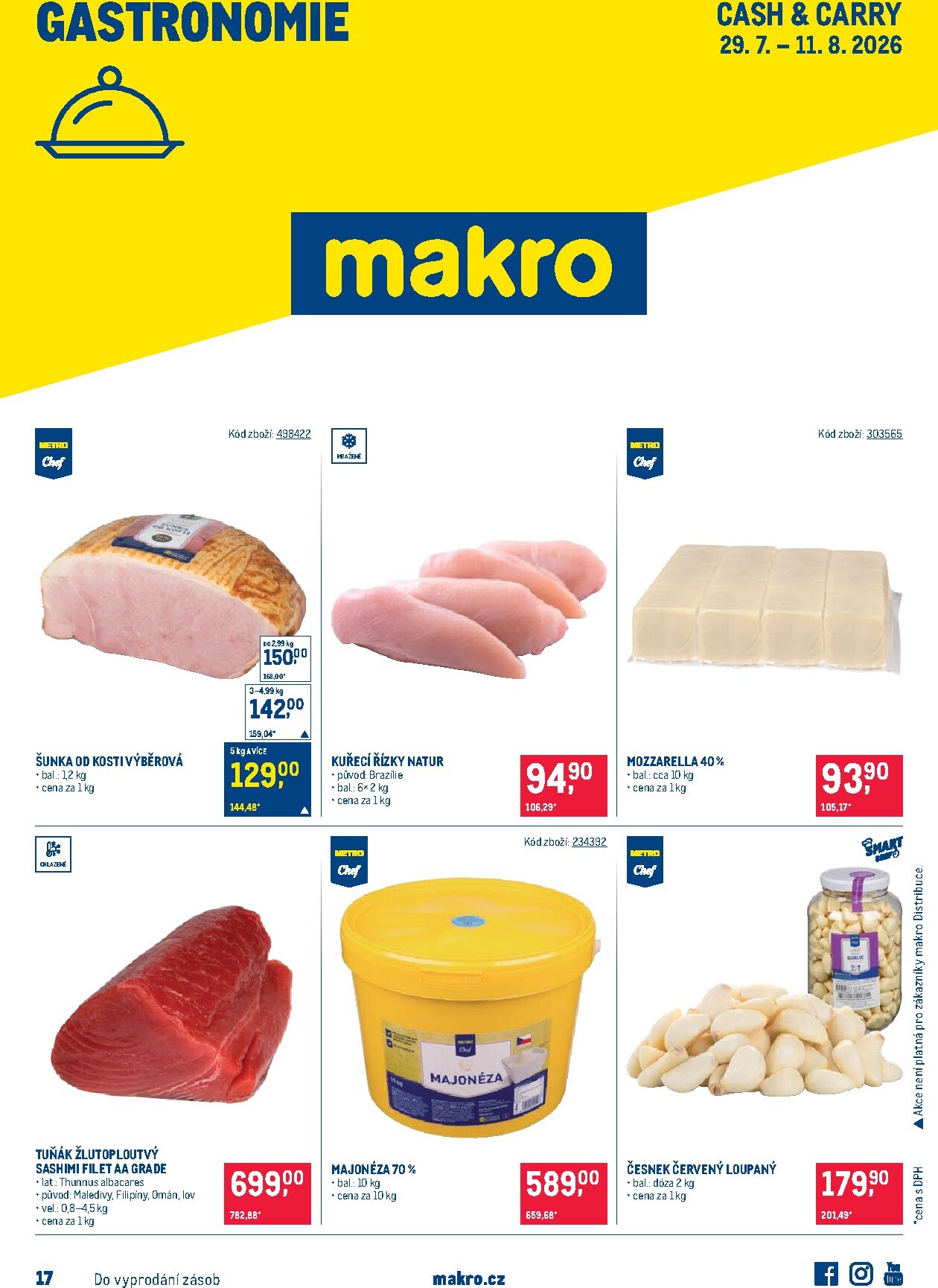 Aktuální Makro - Gastronomie leták platný od středy 29.07.2026 do úterý 11.08.2026
