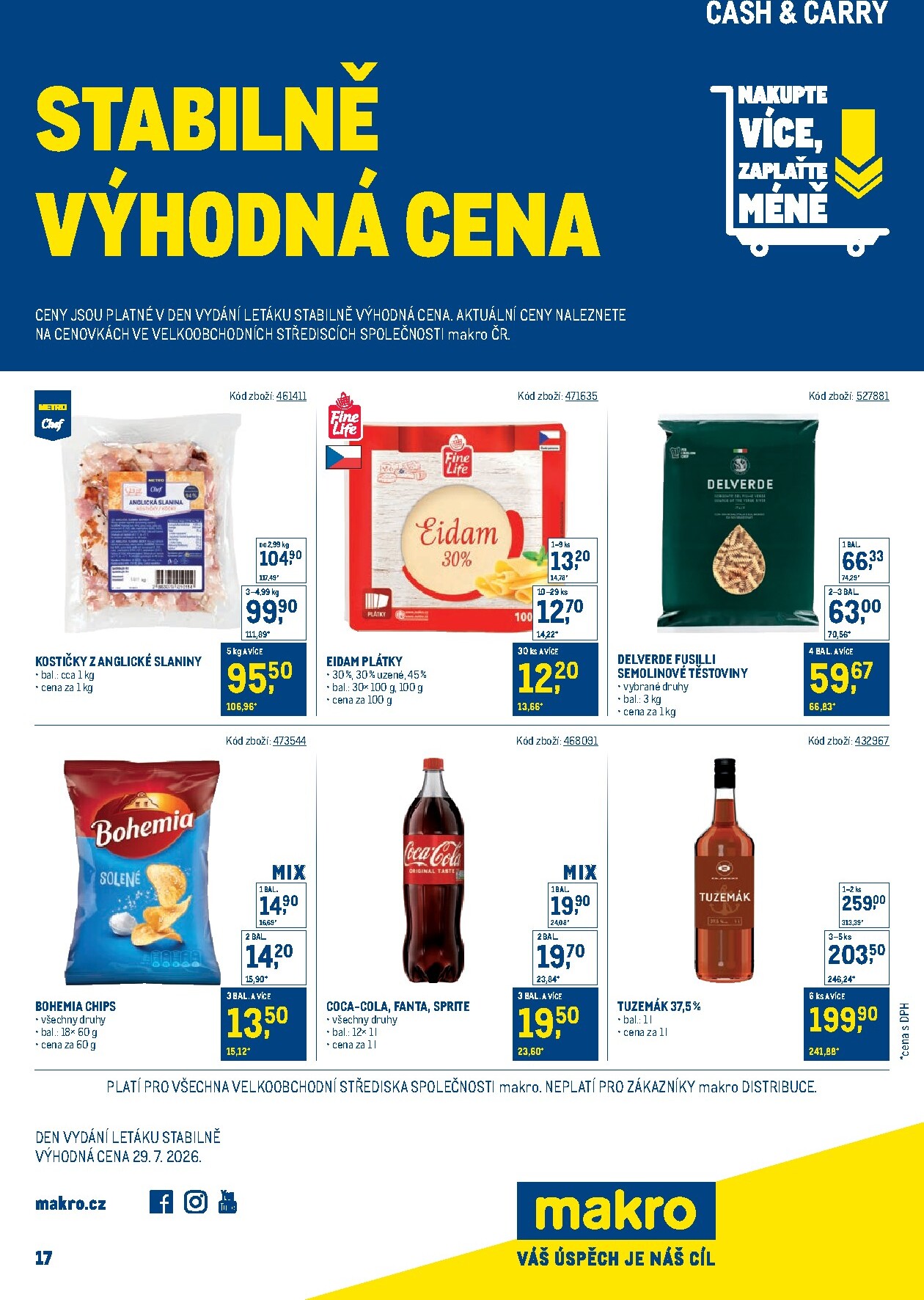 Aktuální Makro - Stabilně výhodná cena Cash & Carry leták platný od pondělí 18.05.2026 do čtvrtka 31.12.2026