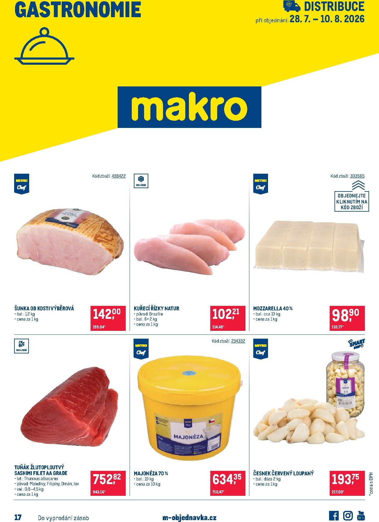 Aktuální Makro - Gastronomie Distribuce leták platný od úterý 28.07.2026 do pondělí 10.08.2026