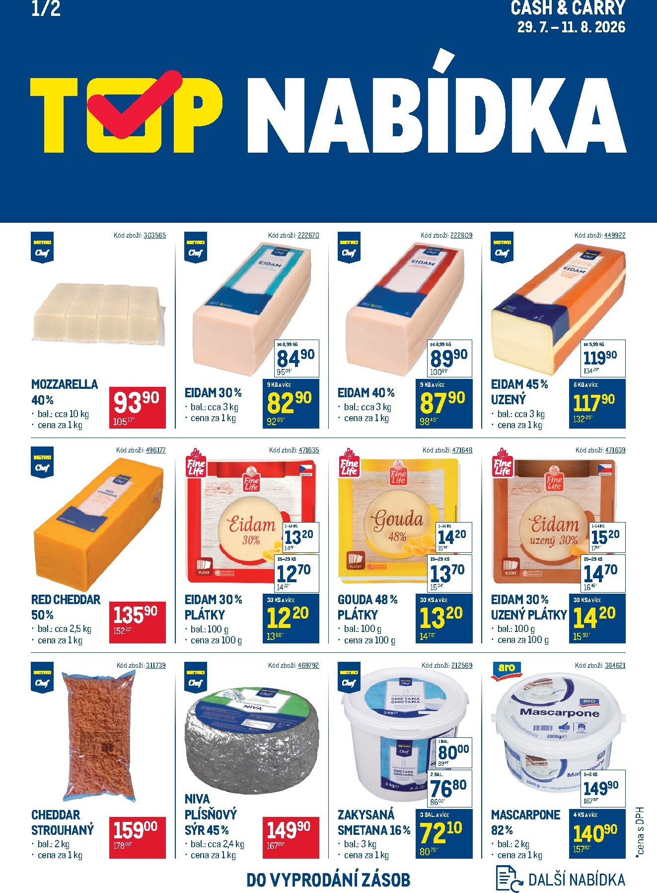Aktuální Makro - TOP nabídka Cash & Carry leták platný od středy 29.07.2026 do úterý 11.08.2026