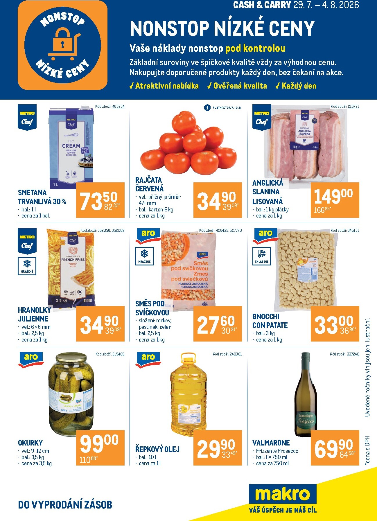 Aktuální Makro - Nonstop nízké ceny Cash & Carry leták platný od středy 29.07.2026 do úterý 04.08.2026
