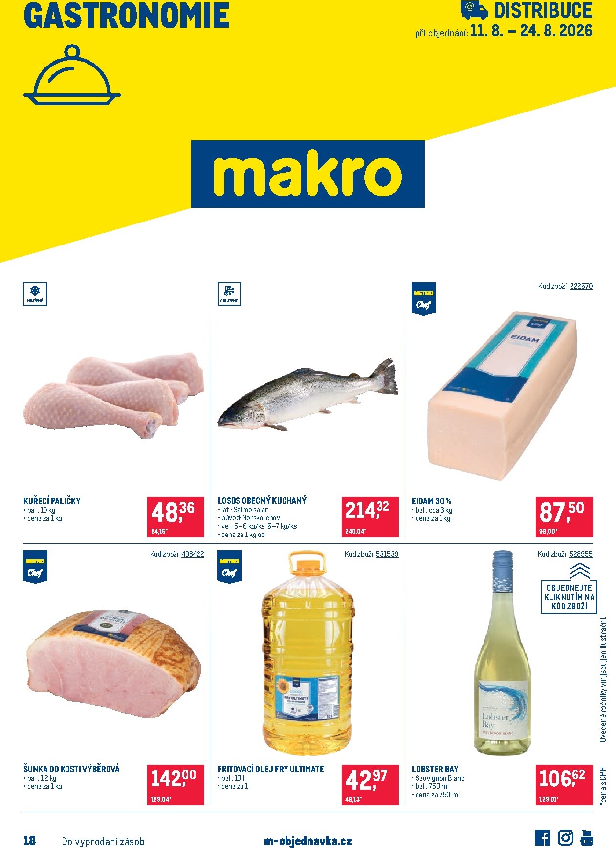 Aktuální Makro - Gastronomie - Distribuce leták platný od úterý 11.08.2026 do pondělí 24.08.2026