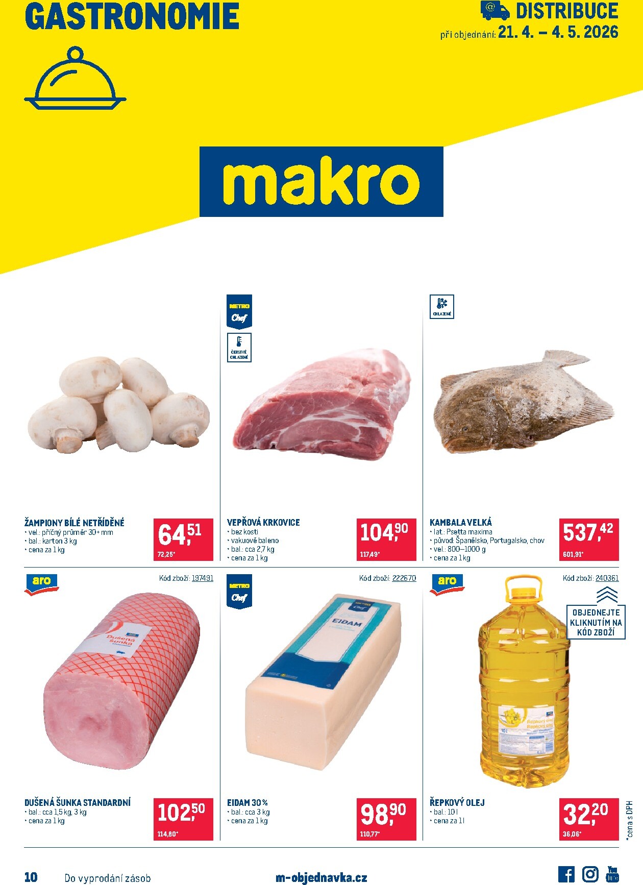 Budoucí Makro - Gastronomie - Distribuce leták platný od úterý 21.04.2026 do pondělí 04.05.2026