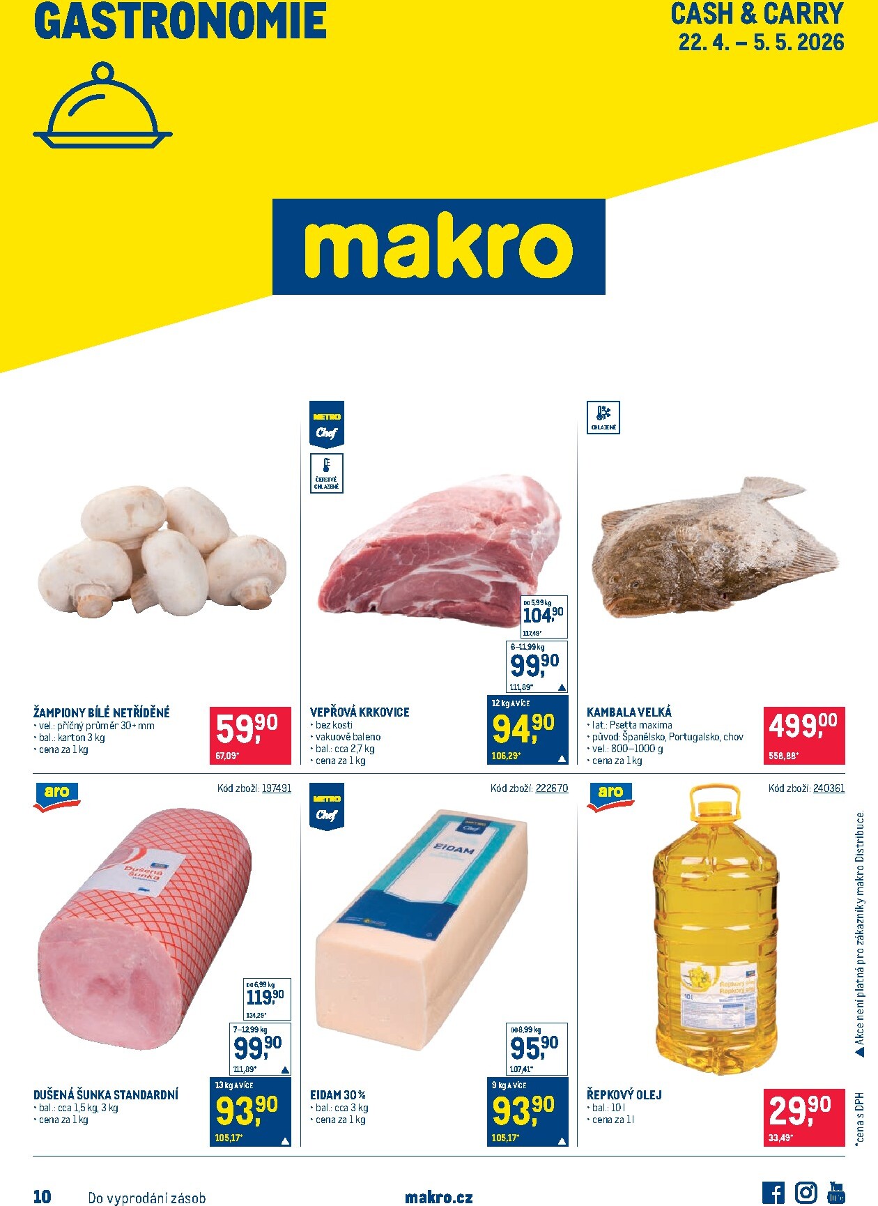 Budoucí Makro - Gastronomie leták platný od středy 22.04.2026 do úterý 05.05.2026