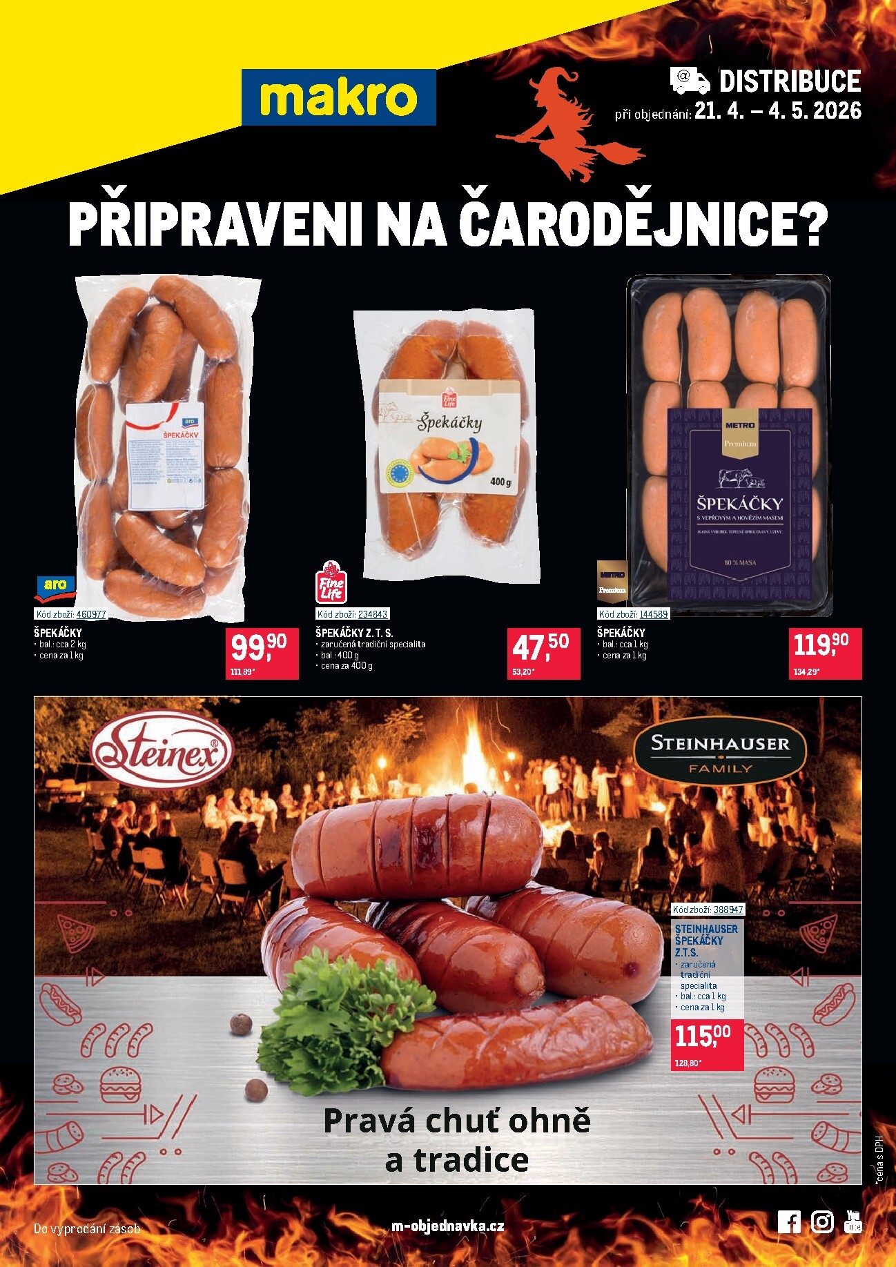 Budoucí Makro - Čarodějnice - Distribuce leták platný od úterý 21.04.2026 do pondělí 04.05.2026