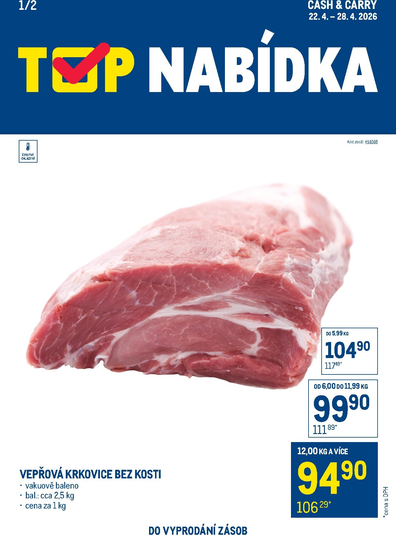 Aktuální Makro - TOP maso leták platný od středy 22.04.2026 do úterý 28.04.2026