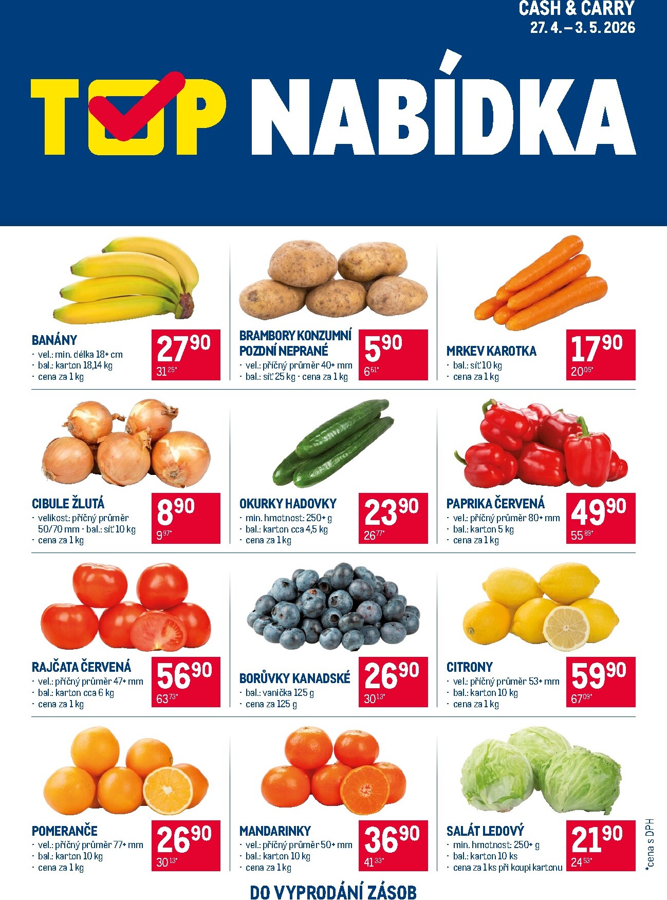 Aktuální Makro - TOP ovoce a zelenina leták platný od pondělí 27.04.2026 do neděle 03.05.2026