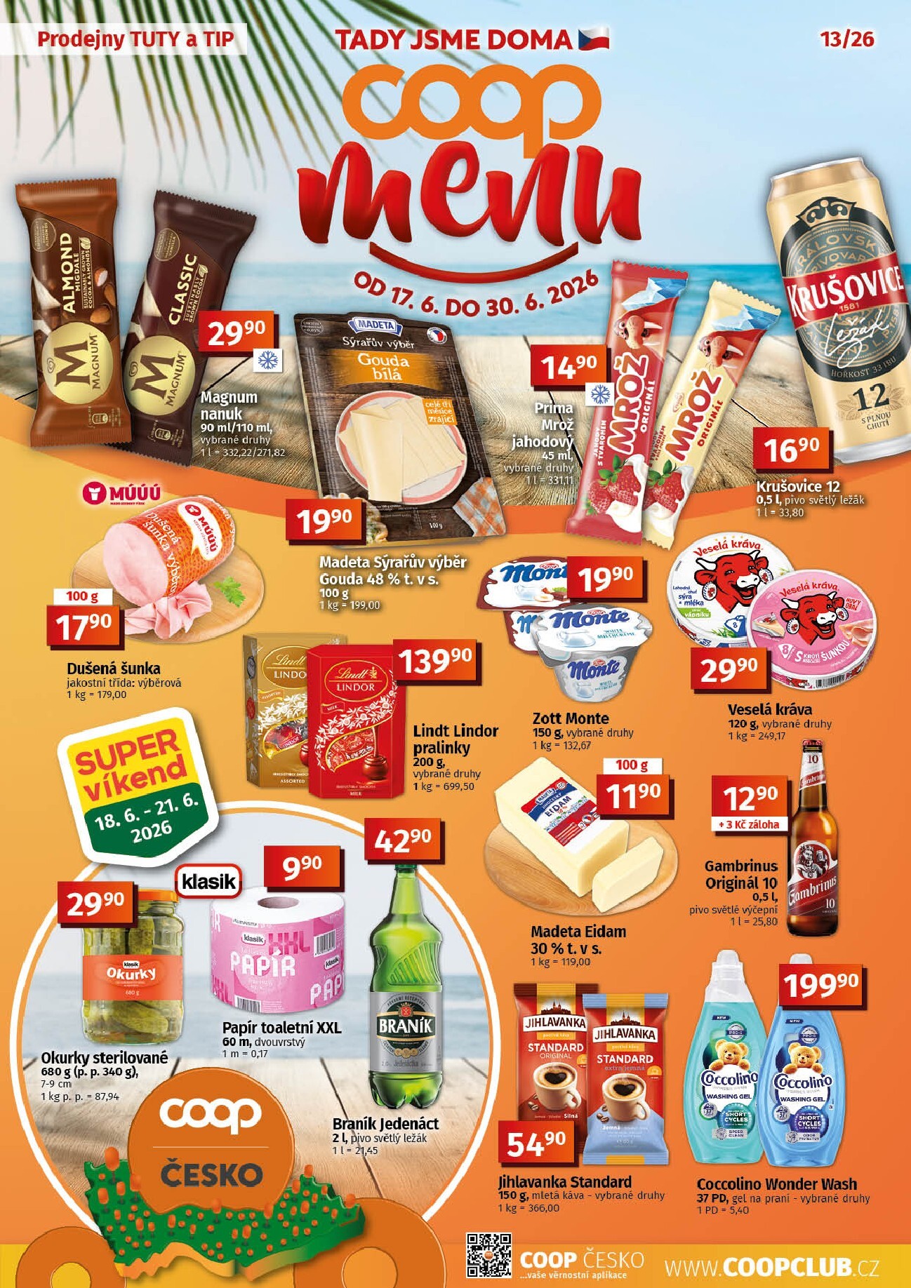 Aktuální Coop leták platný od středy 17.06.2026 do úterý 30.06.2026