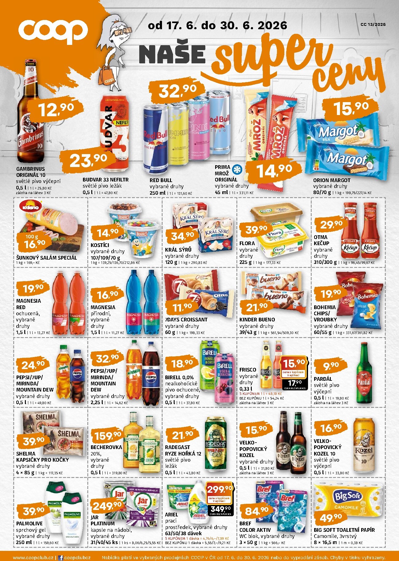 Aktuální Coop - Super Ceny leták platný od středy 17.06.2026 do úterý 30.06.2026