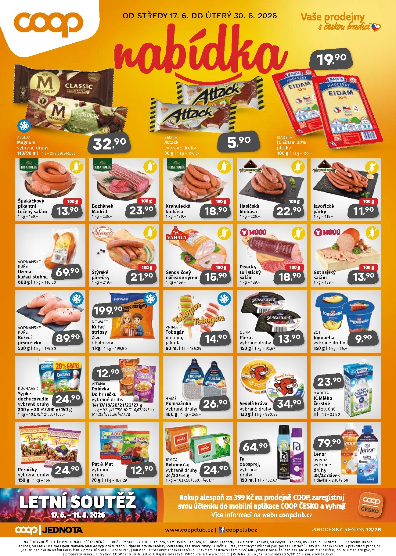 Aktuální Coop - Jižní Čechy leták platný od středy 17.06.2026 do úterý 30.06.2026