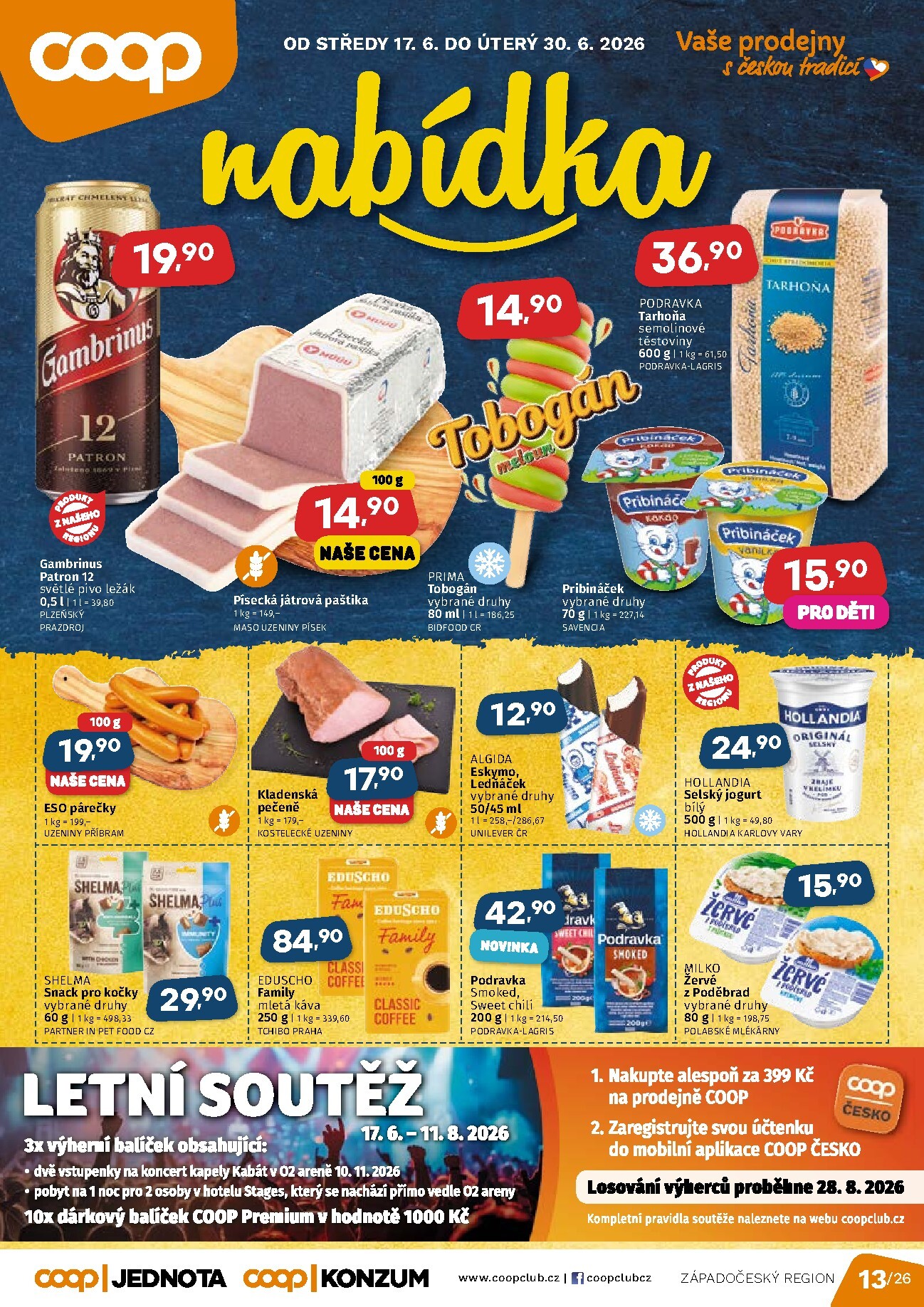 Aktuální Coop - Západní Čechy leták platný od středy 17.06.2026 do úterý 30.06.2026