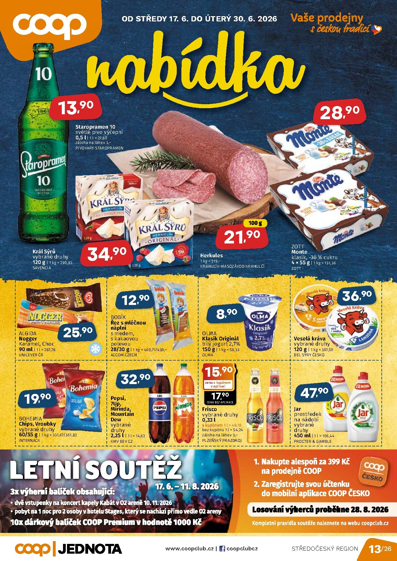 Aktuální Coop - Střední Čechy leták platný od středy 17.06.2026 do úterý 30.06.2026