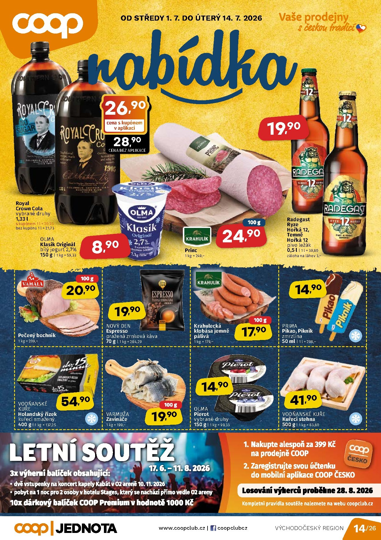 Budoucí COOP - Východní Čechy leták platný od středy 01.07.2026 do úterý 14.07.2026