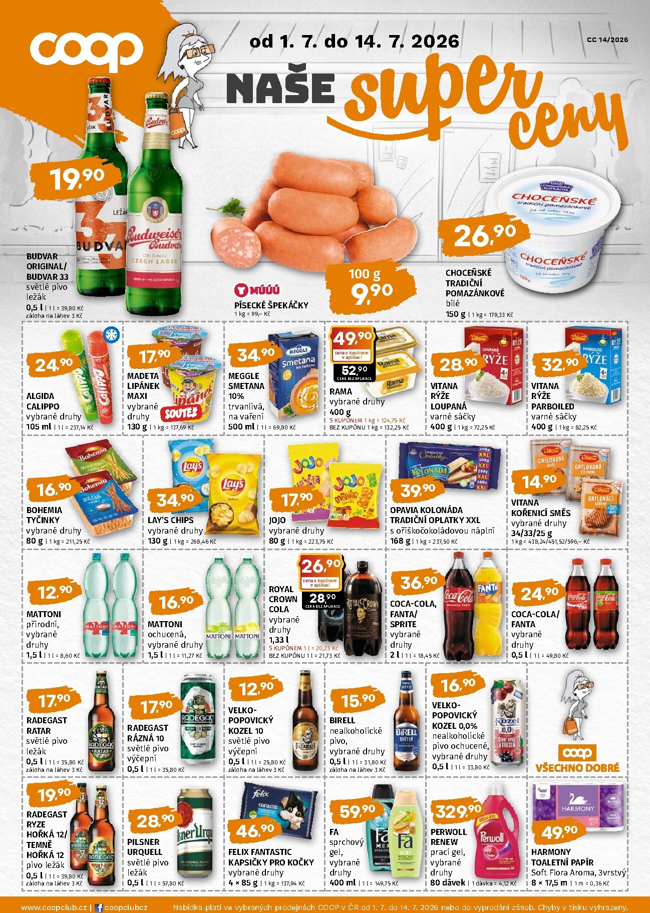 Budoucí COOP - Naše super ceny leták platný od středy 01.07.2026 do úterý 14.07.2026