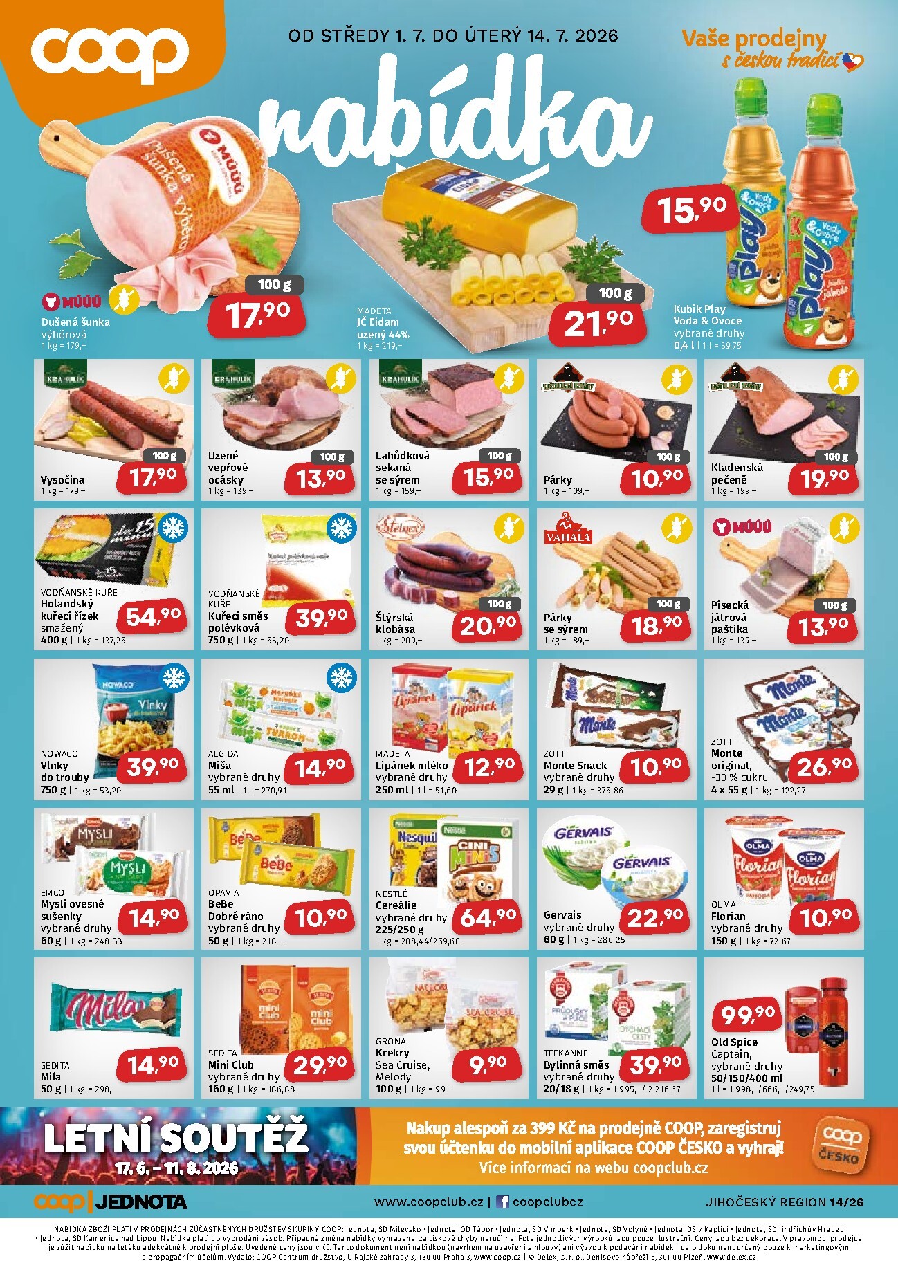 Budoucí COOP - Jižní Čechy leták platný od středy 01.07.2026 do úterý 14.07.2026