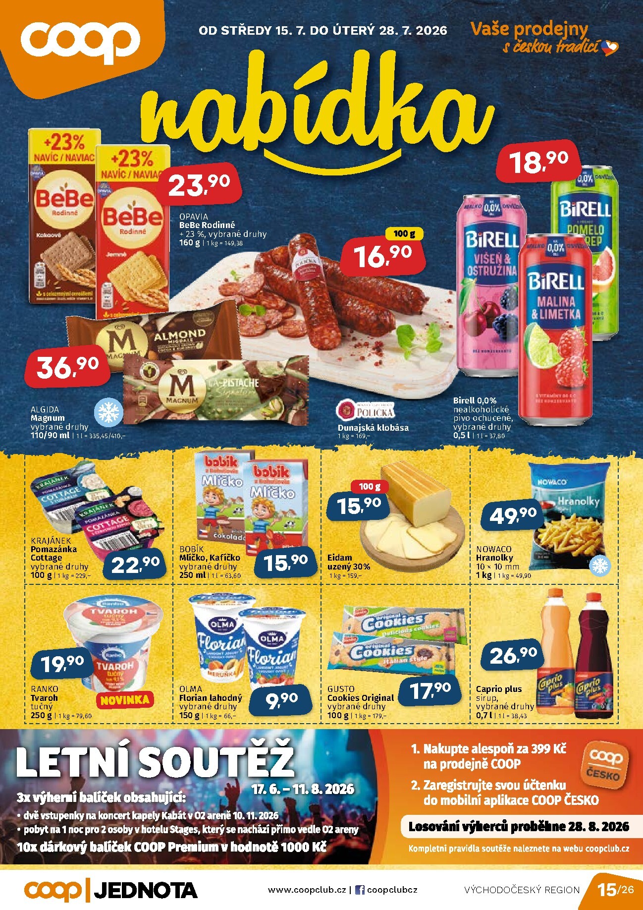 Budoucí Coop - Východní Čechy leták platný od středy 15.07.2026 do úterý 28.07.2026