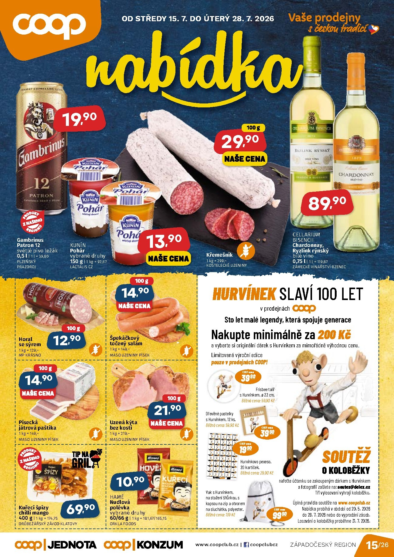 Budoucí Coop - Západní Čechy leták platný od středy 15.07.2026 do úterý 28.07.2026