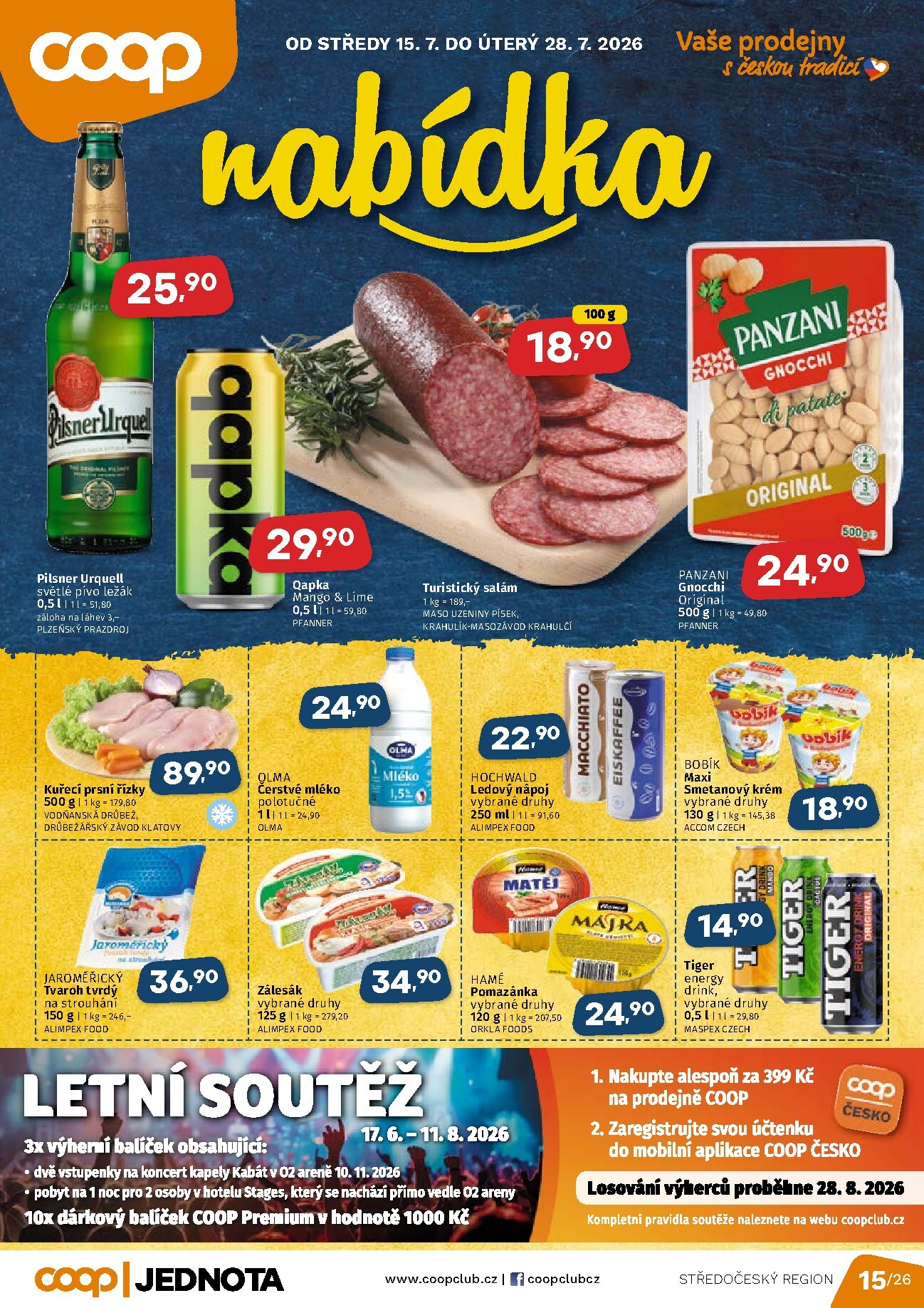 Budoucí Coop - Střední Čechy leták platný od středy 15.07.2026 do úterý 28.07.2026
