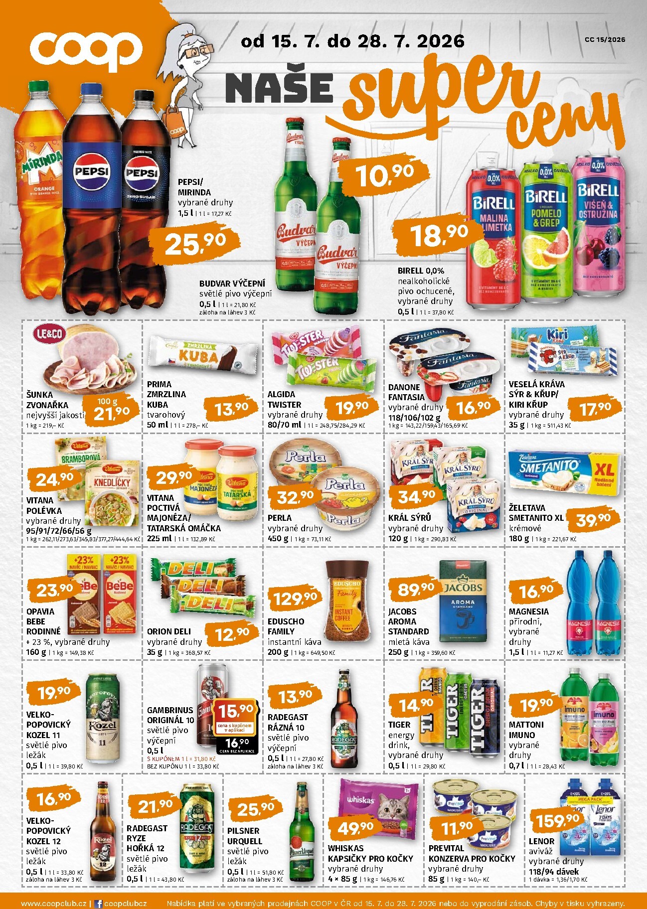 Aktuální Coop - Naše značky leták platný od středy 15.07.2026 do úterý 28.07.2026