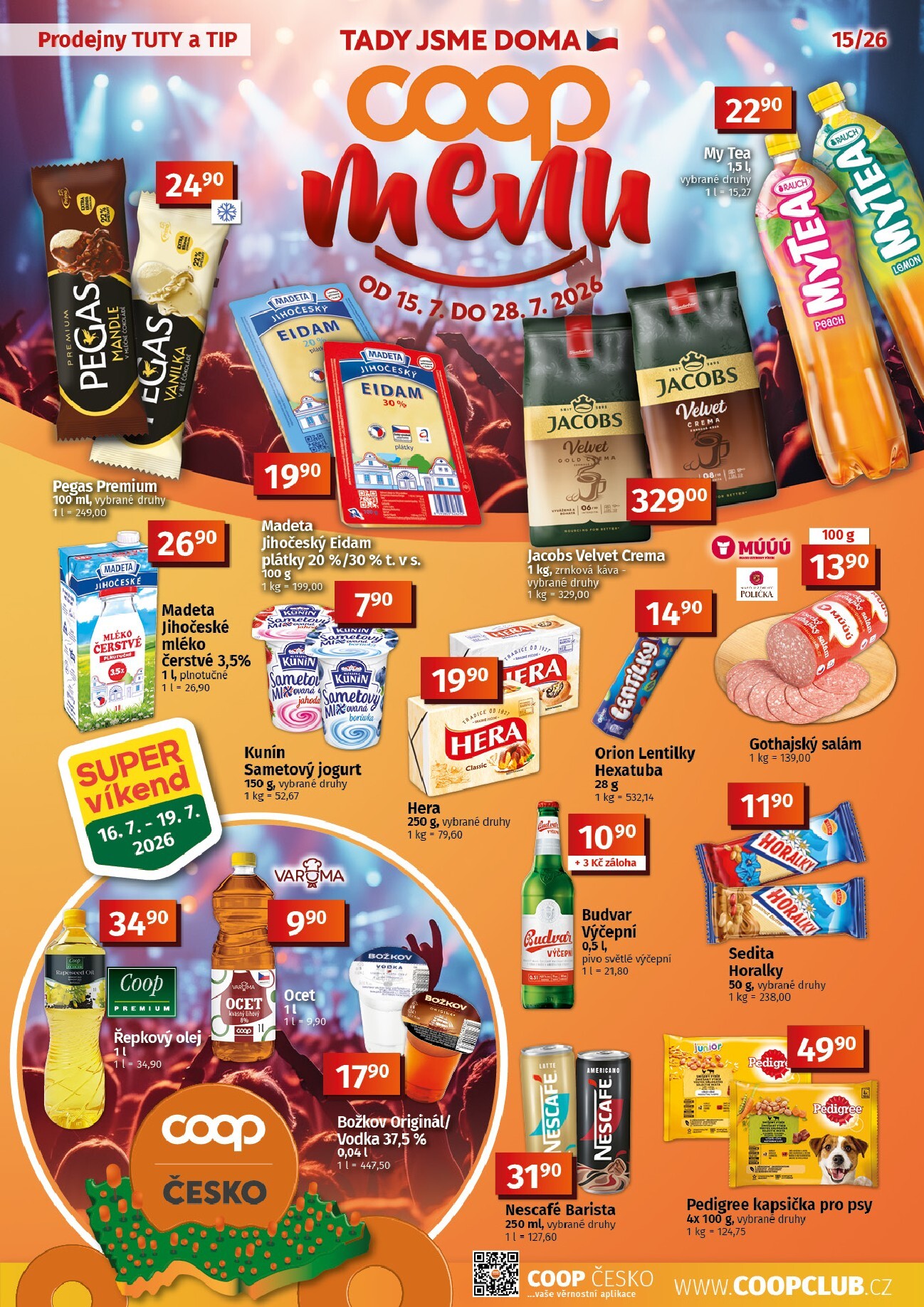 Aktuální Coop - Tuty-Tip Menu leták platný od středy 15.07.2026 do úterý 28.07.2026
