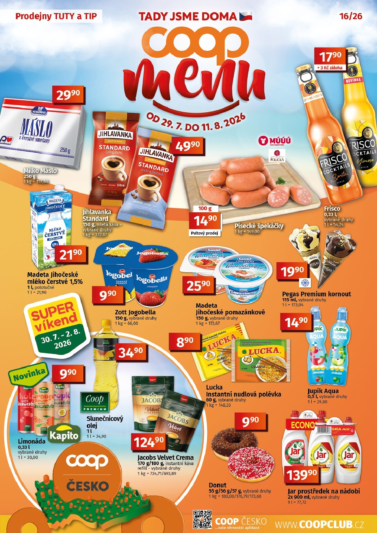 Aktuální Coop - Tuty-Tip Menu leták platný od středy 29.07.2026 do úterý 11.08.2026