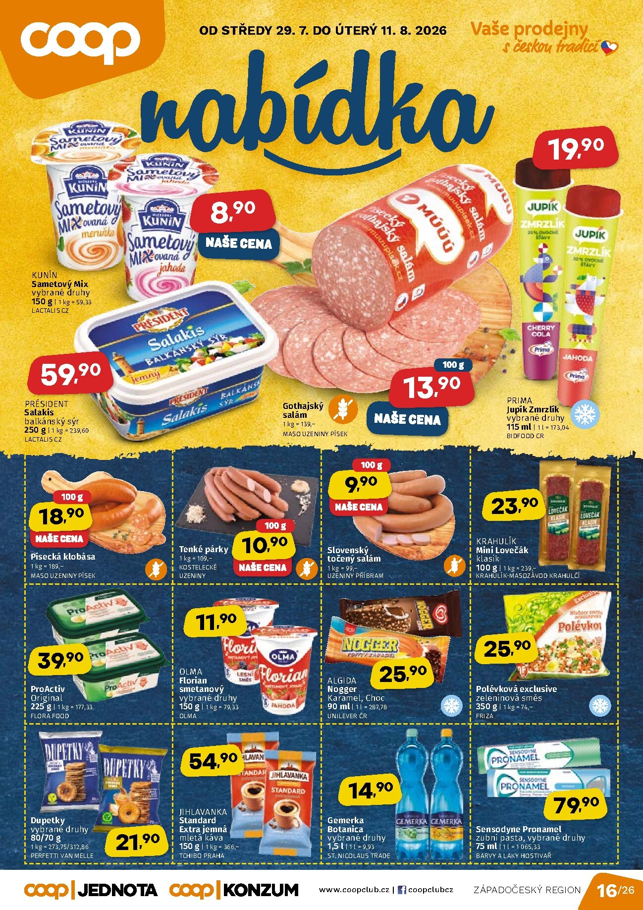 Aktuální Coop - Západní Čechy leták platný od středy 29.07.2026 do úterý 11.08.2026