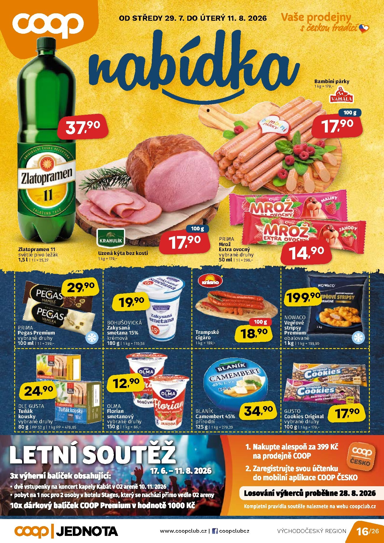 Aktuální Coop - Východní Čechy leták platný od středy 29.07.2026 do úterý 11.08.2026