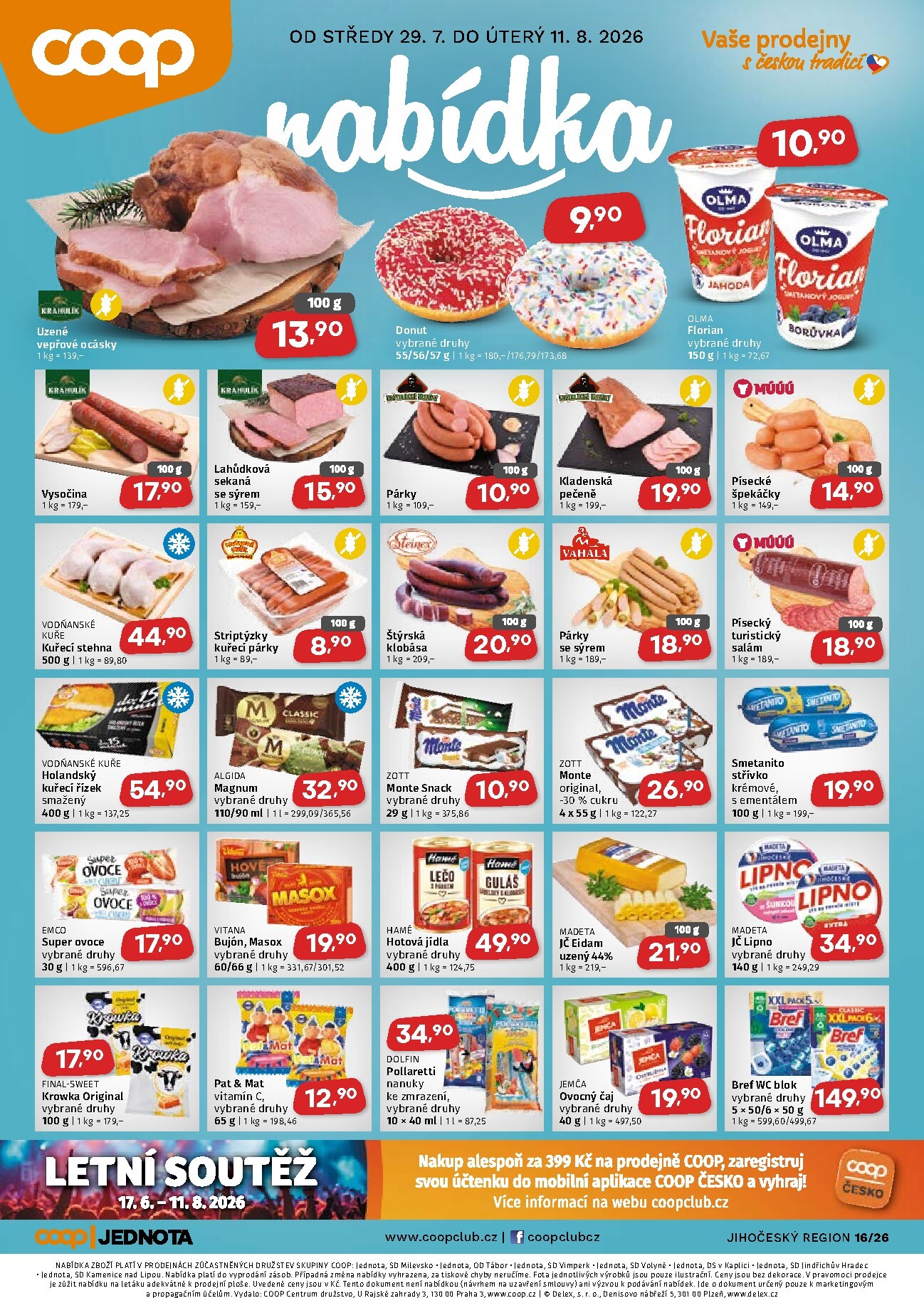 Aktuální Coop - Jižní Čechy leták platný od středy 29.07.2026 do úterý 11.08.2026