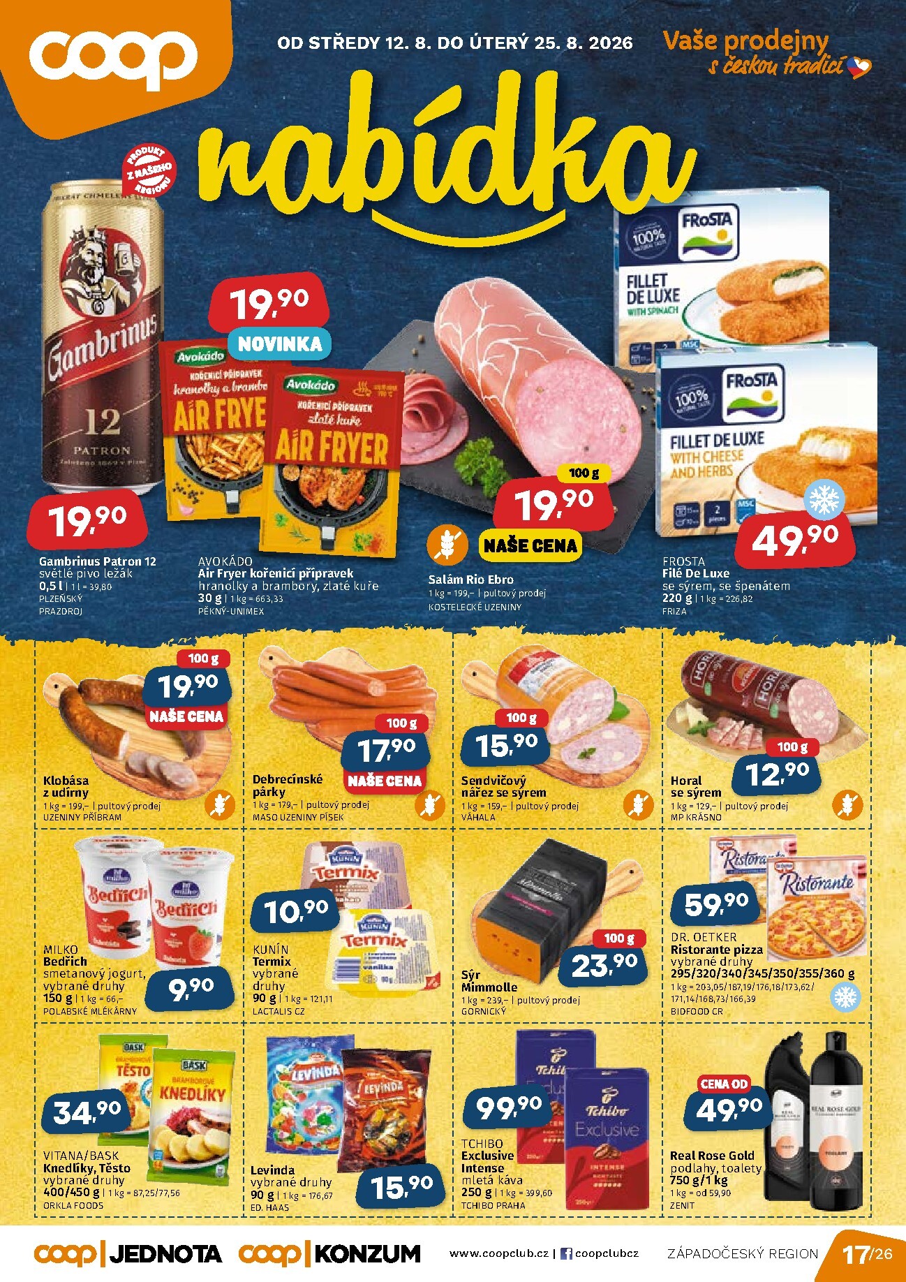 Aktuální Coop - Západní Čechy leták platný od středy 12.08.2026 do úterý 25.08.2026